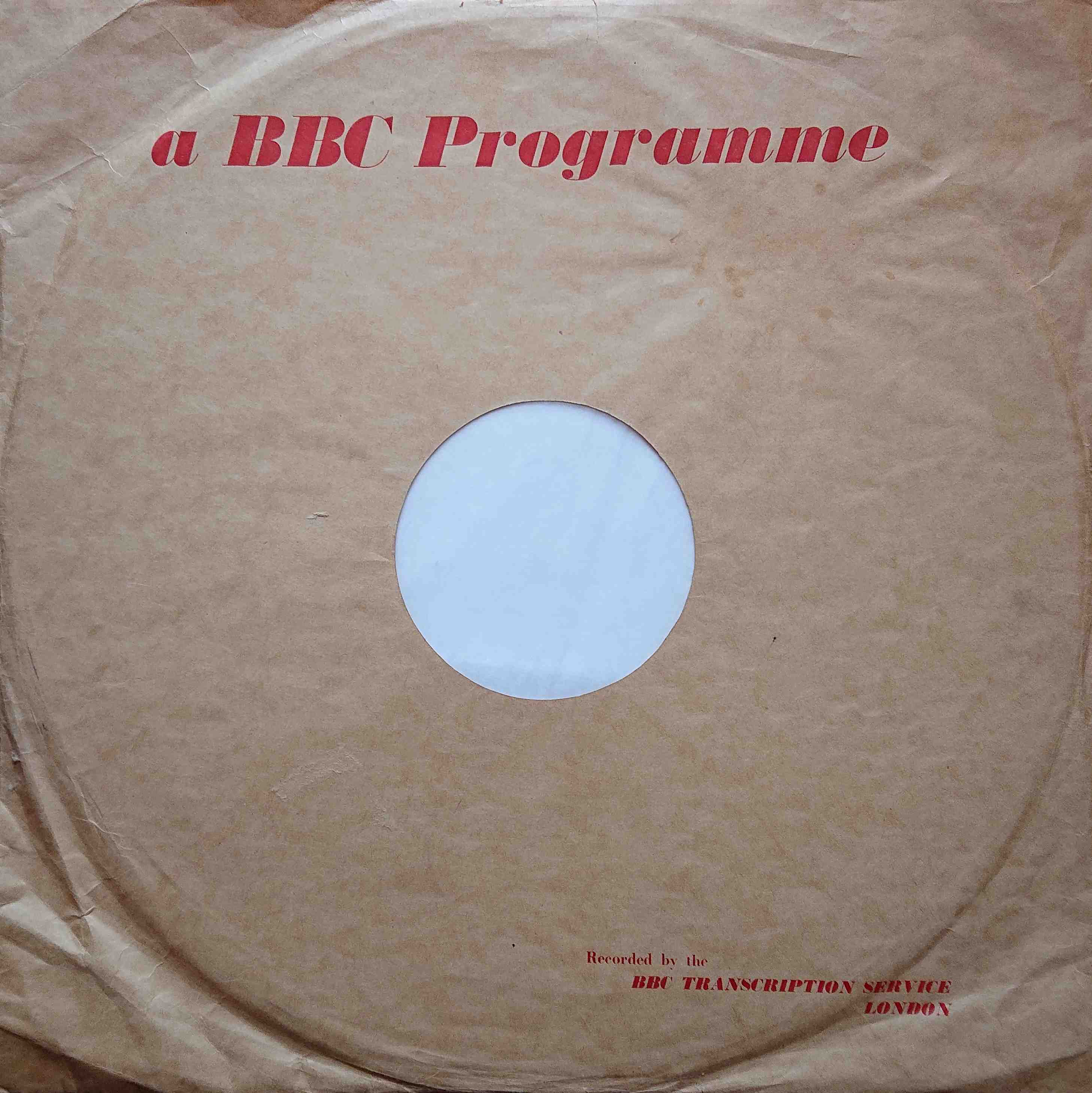 BBC Transcription Disc cardboard sleeves 16'' 1950-1960.
