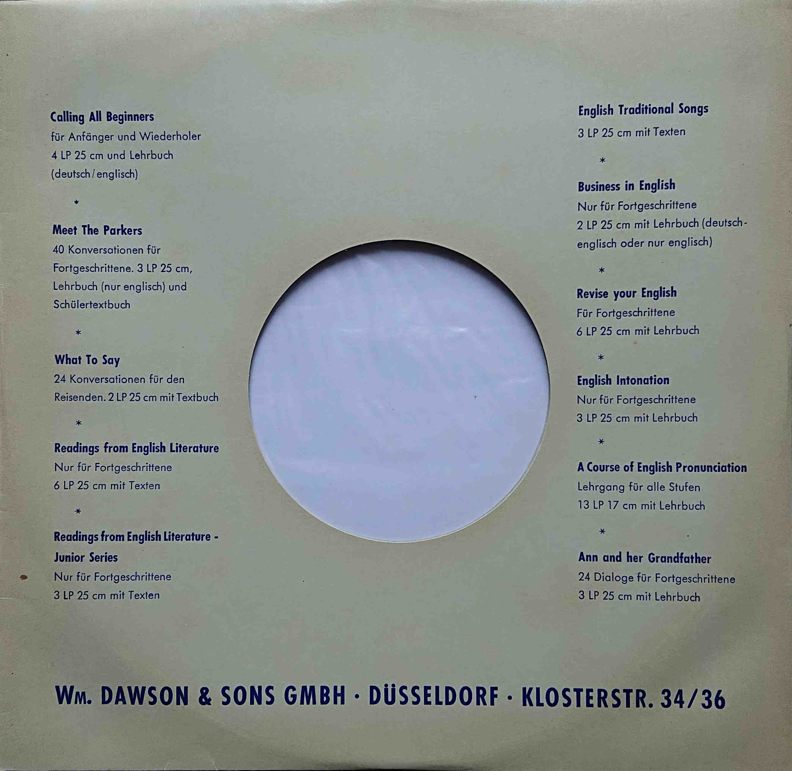 BBC Transcription Disc cardboard sleeves Album version 4 from USA 1968.