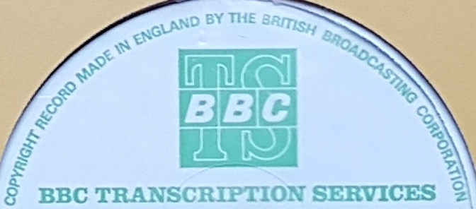Second BBC Transcription Discs label picture