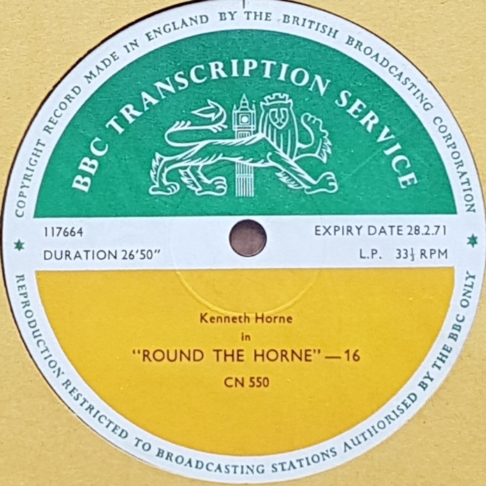 Real BBC transcription Disc label 1