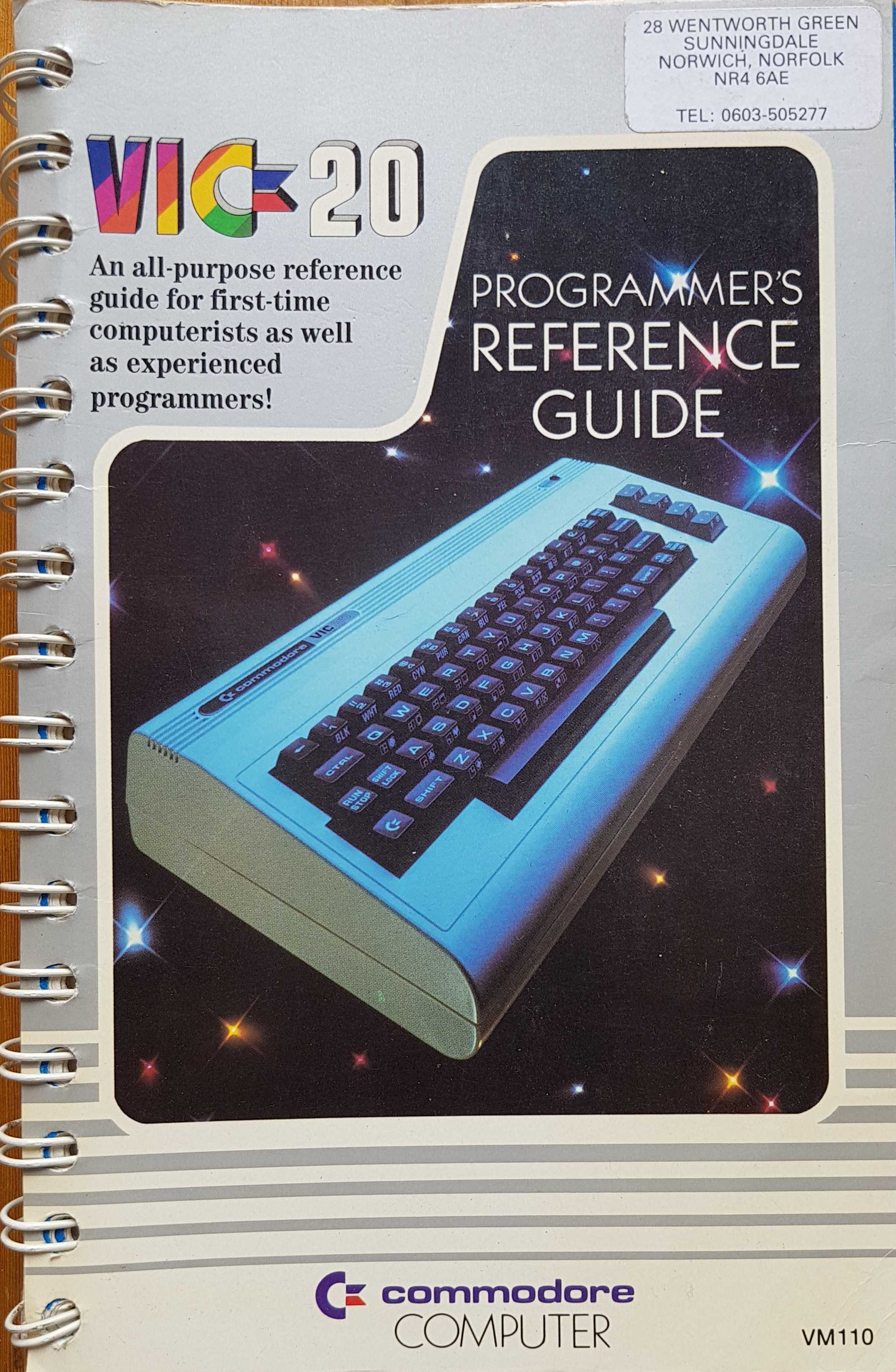 Picture of Vic-20 programmers reference guide by artist  