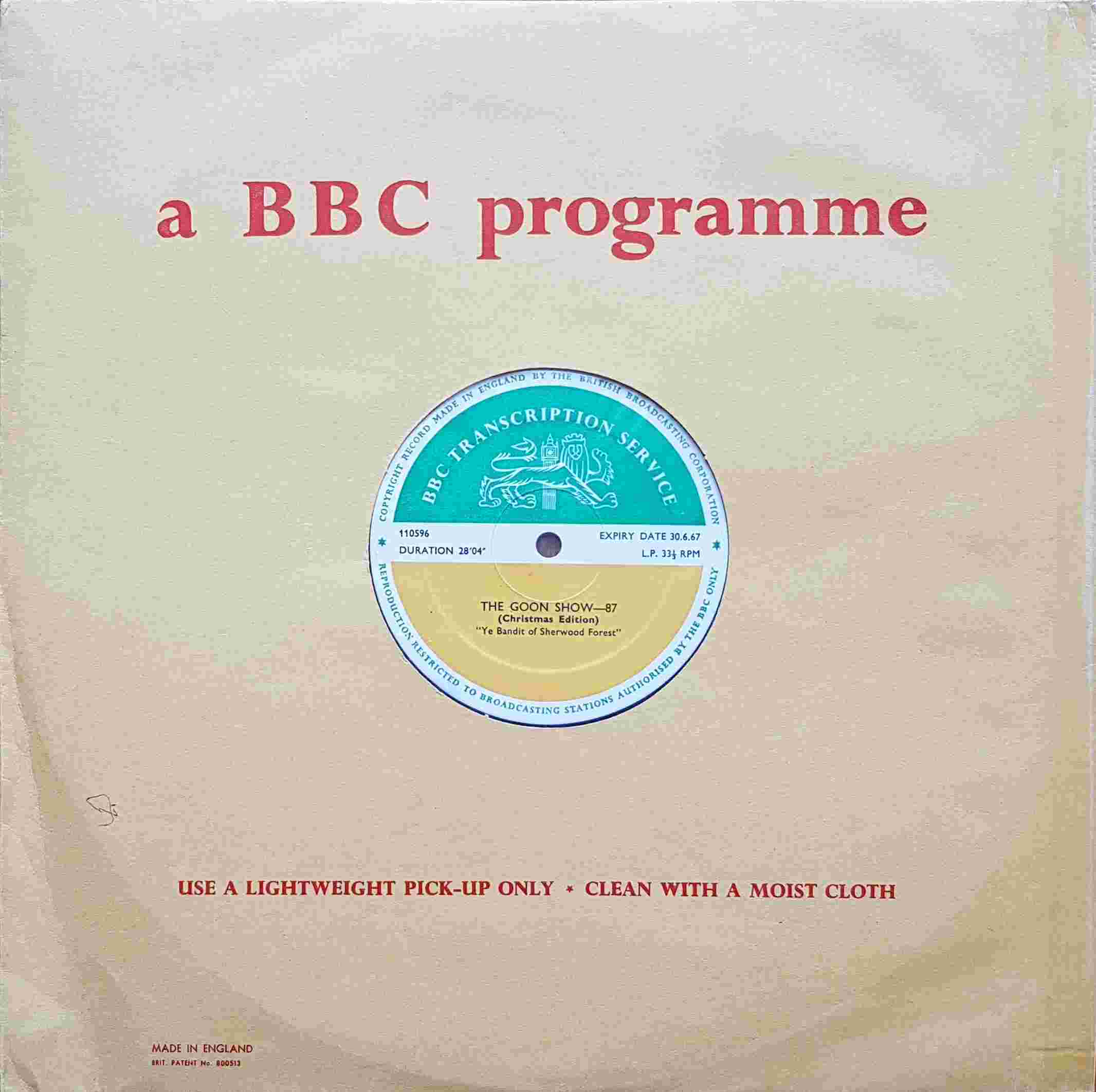 Picture of 110596 The Goon show - 87 & 88 by artist Spike Milligan / Eric Sykes from the BBC albums - Records and Tapes library