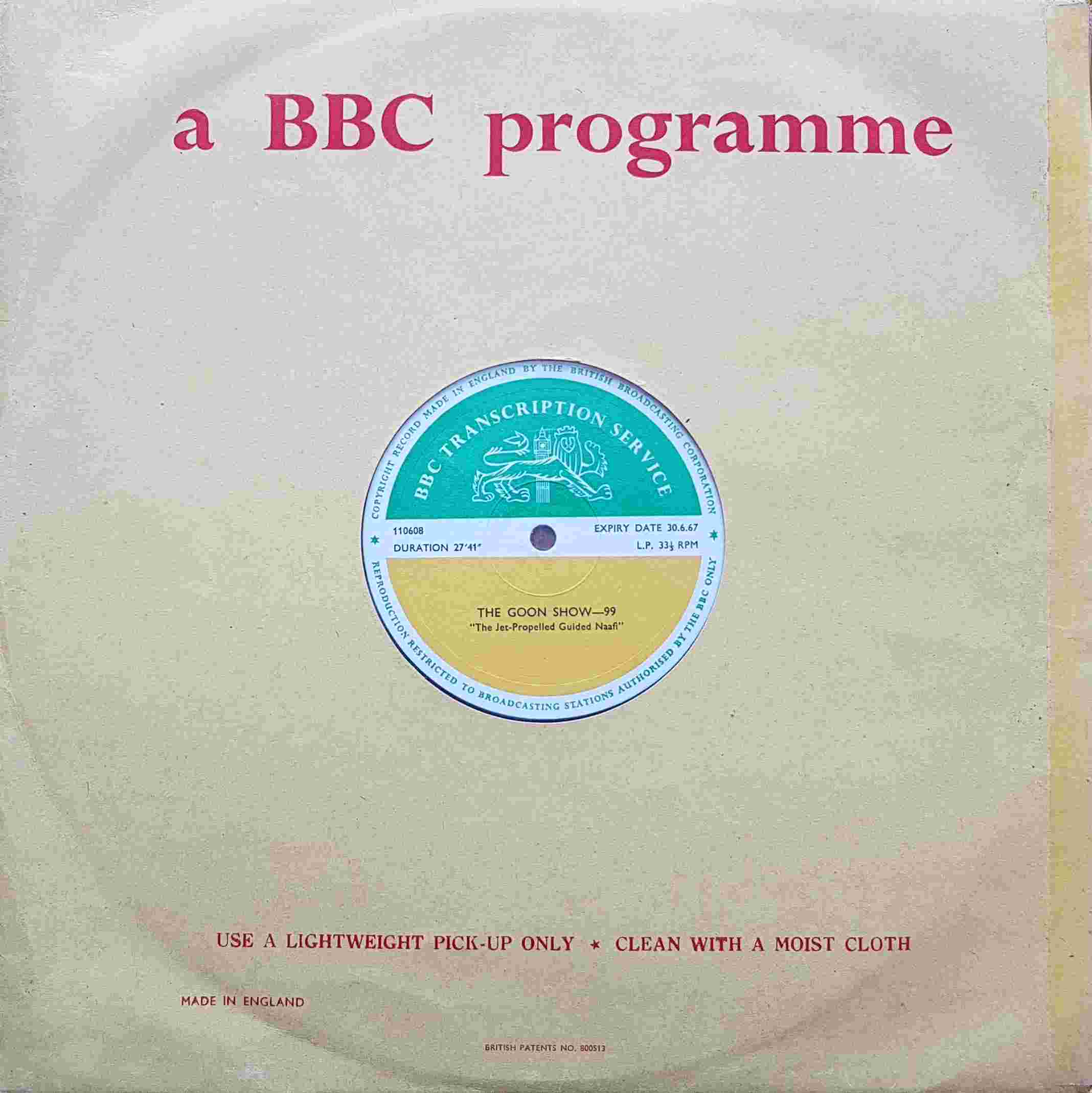 Picture of 110608 The Goon show - 99 & 100 by artist Spike Milligan / Larry Stevens from the BBC albums - Records and Tapes library