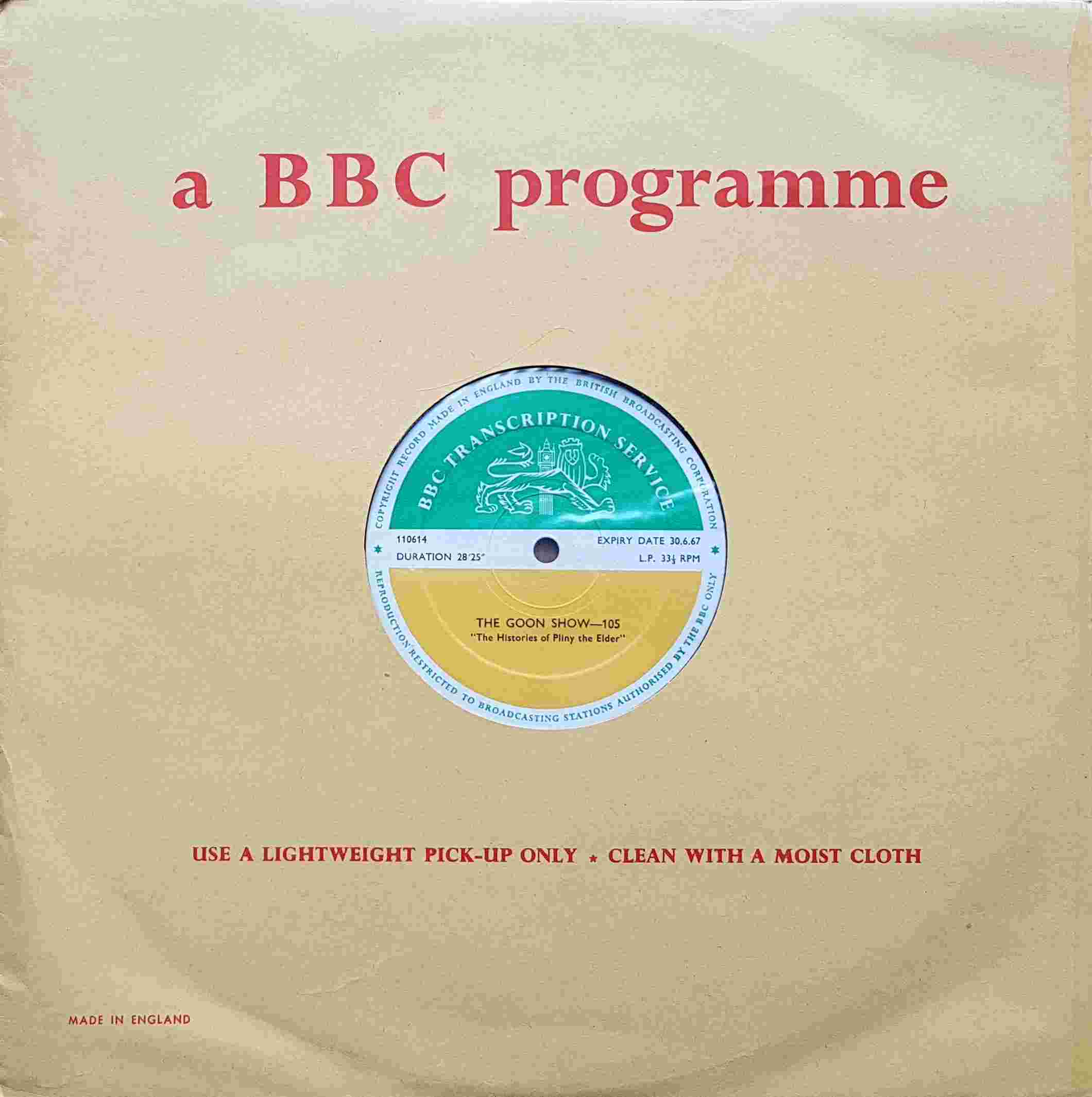 Picture of 110614 The Goon show - 105 & 106 by artist Spike Milligan / Larry Stevens / Maurice Wiltshire from the BBC albums - Records and Tapes library