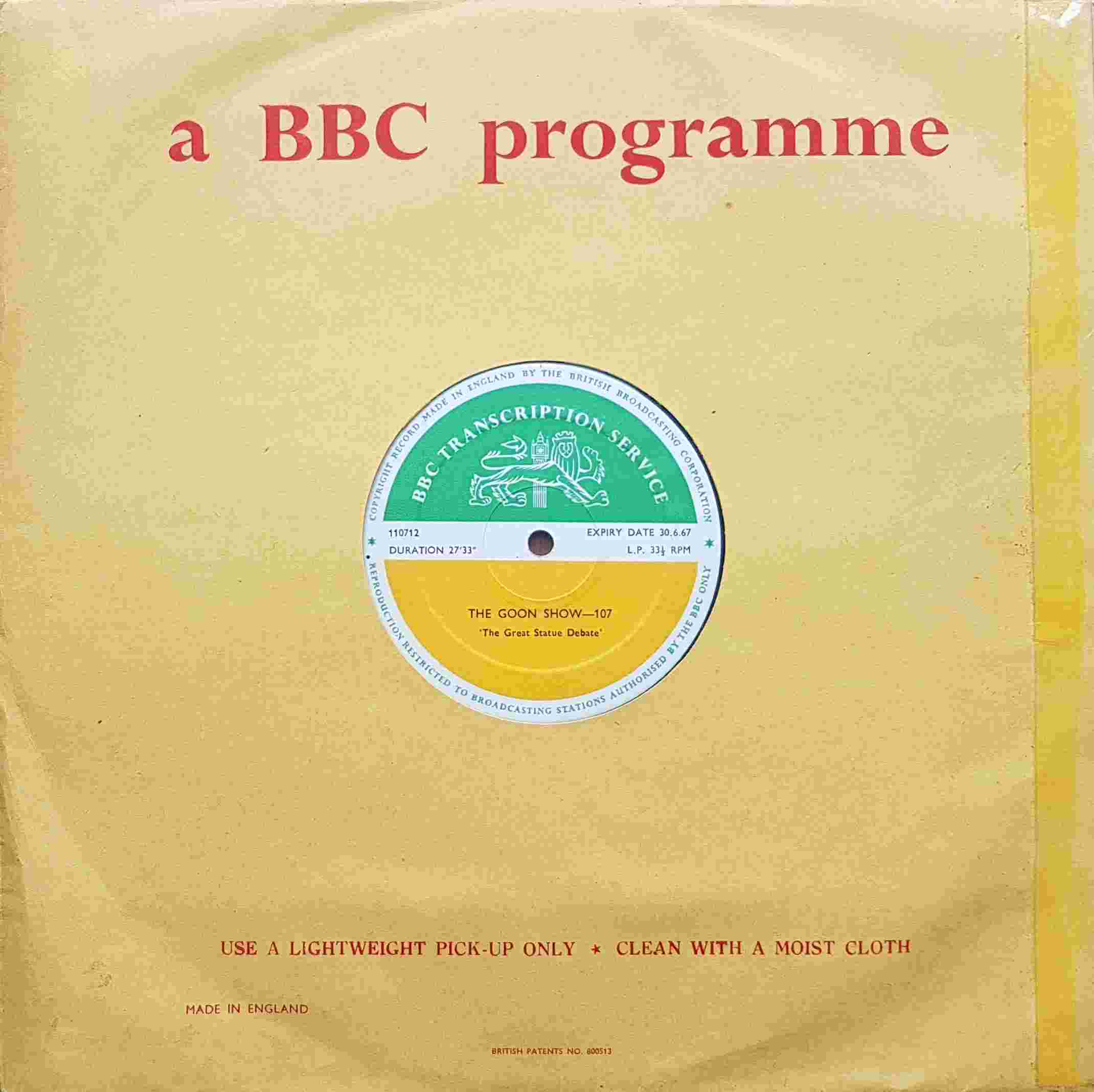 Picture of 110712 The Goon show - 107 by artist Spike Milligan / John Antrobus from the BBC albums - Records and Tapes library