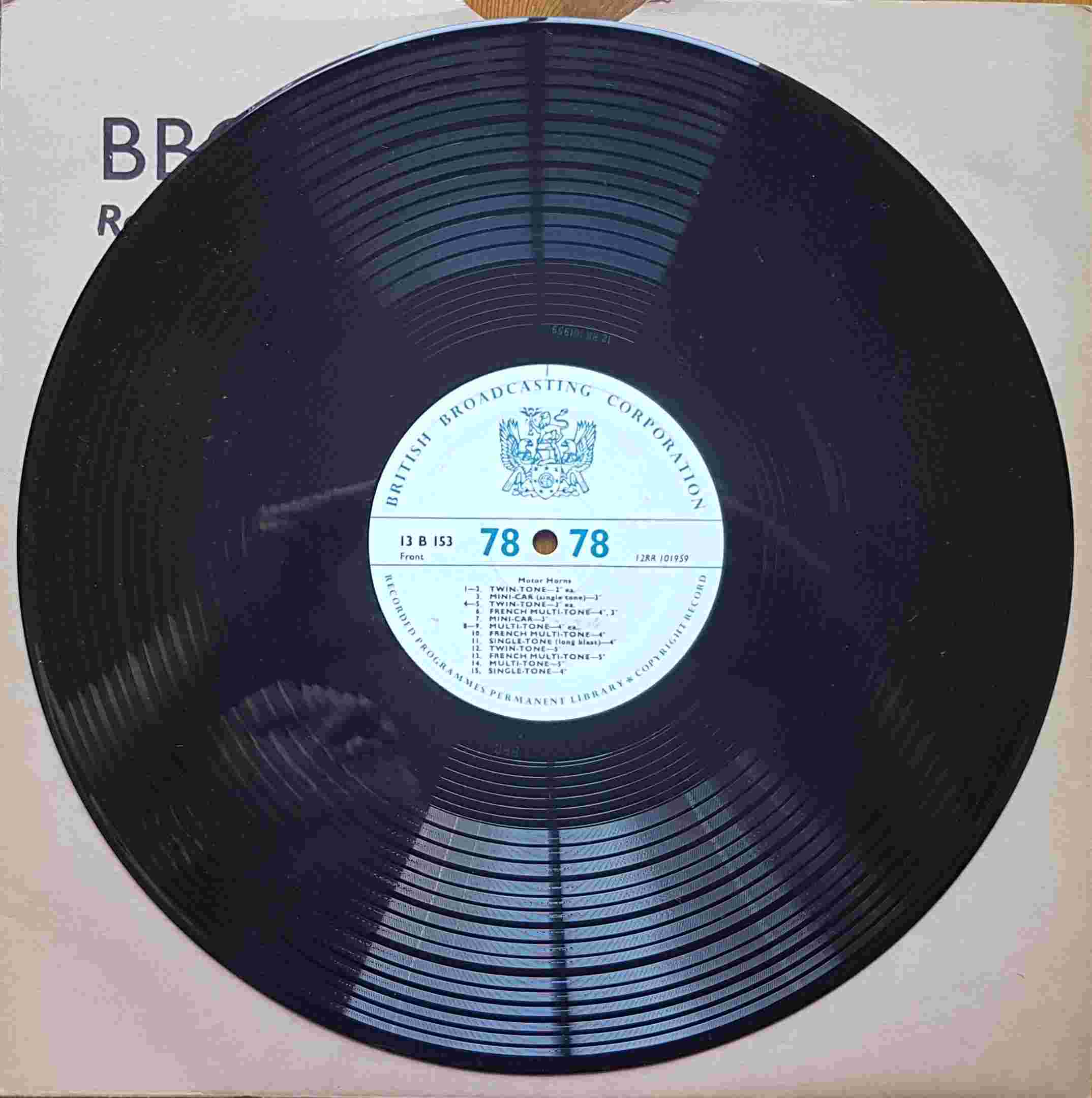 Picture of 13 B 153 Motor horns by artist Not registered from the BBC records and Tapes library