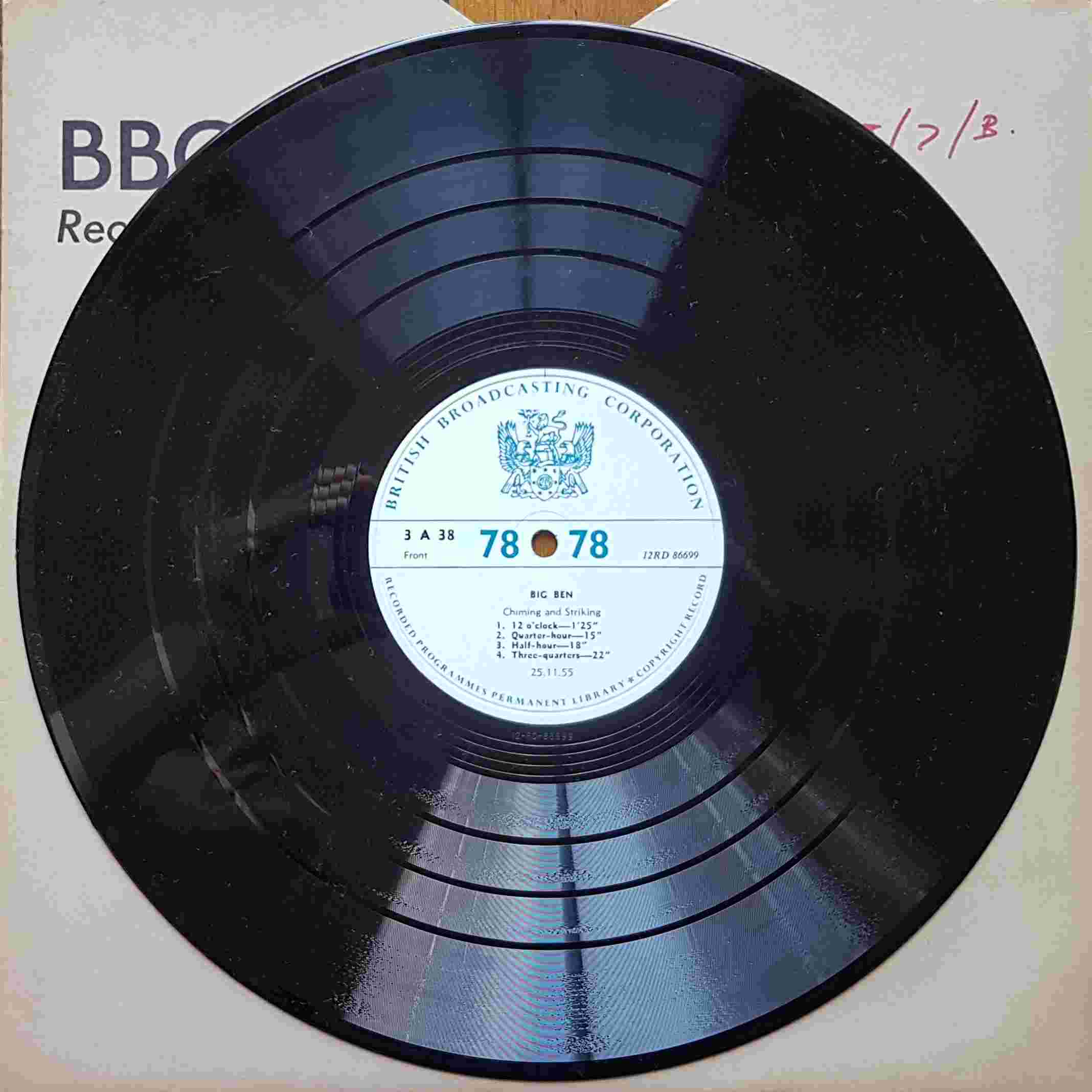 Picture of 3 A 38 Big Ben by artist Not registered from the BBC 78 - Records and Tapes library
