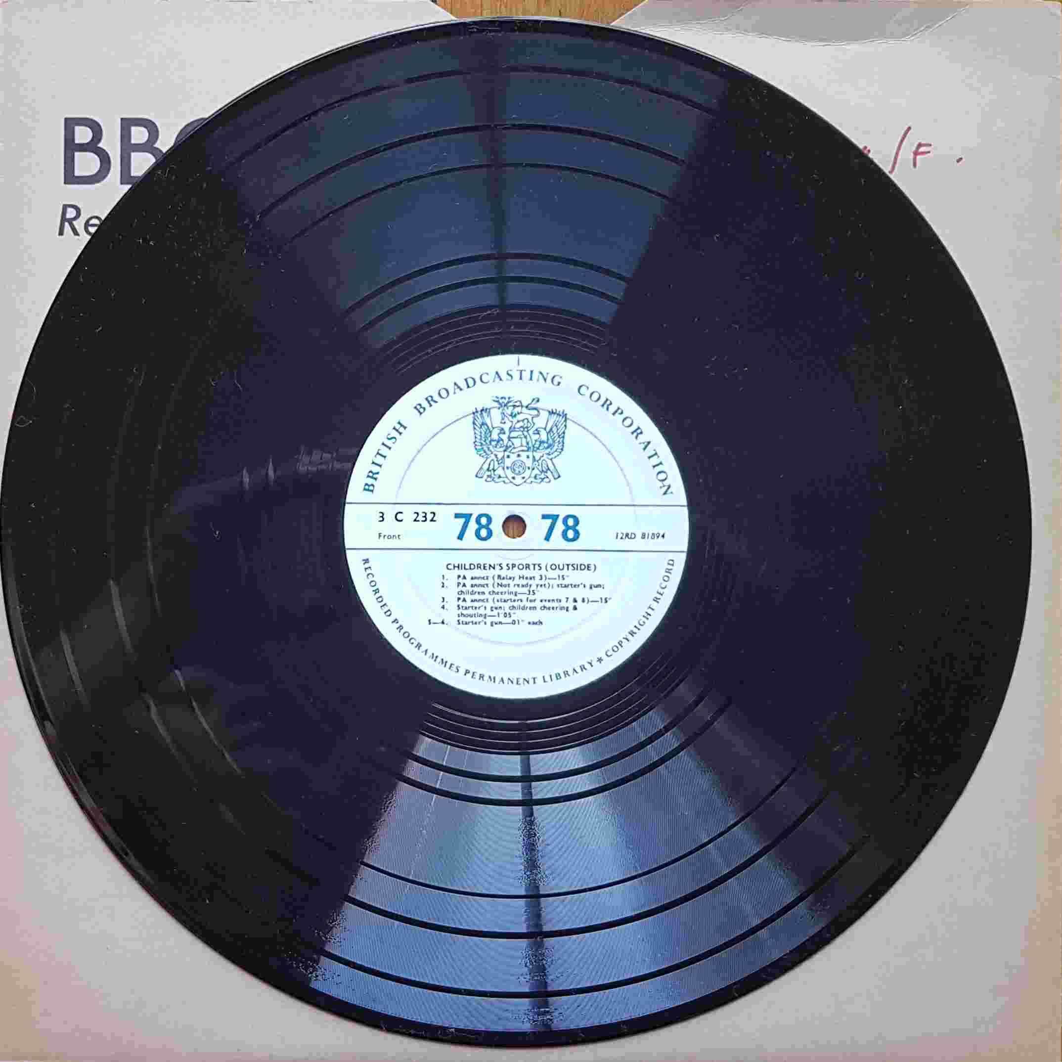 Picture of 3 C 232 Children's sports / Hospital reception by artist Not registered from the BBC 78 - Records and Tapes library