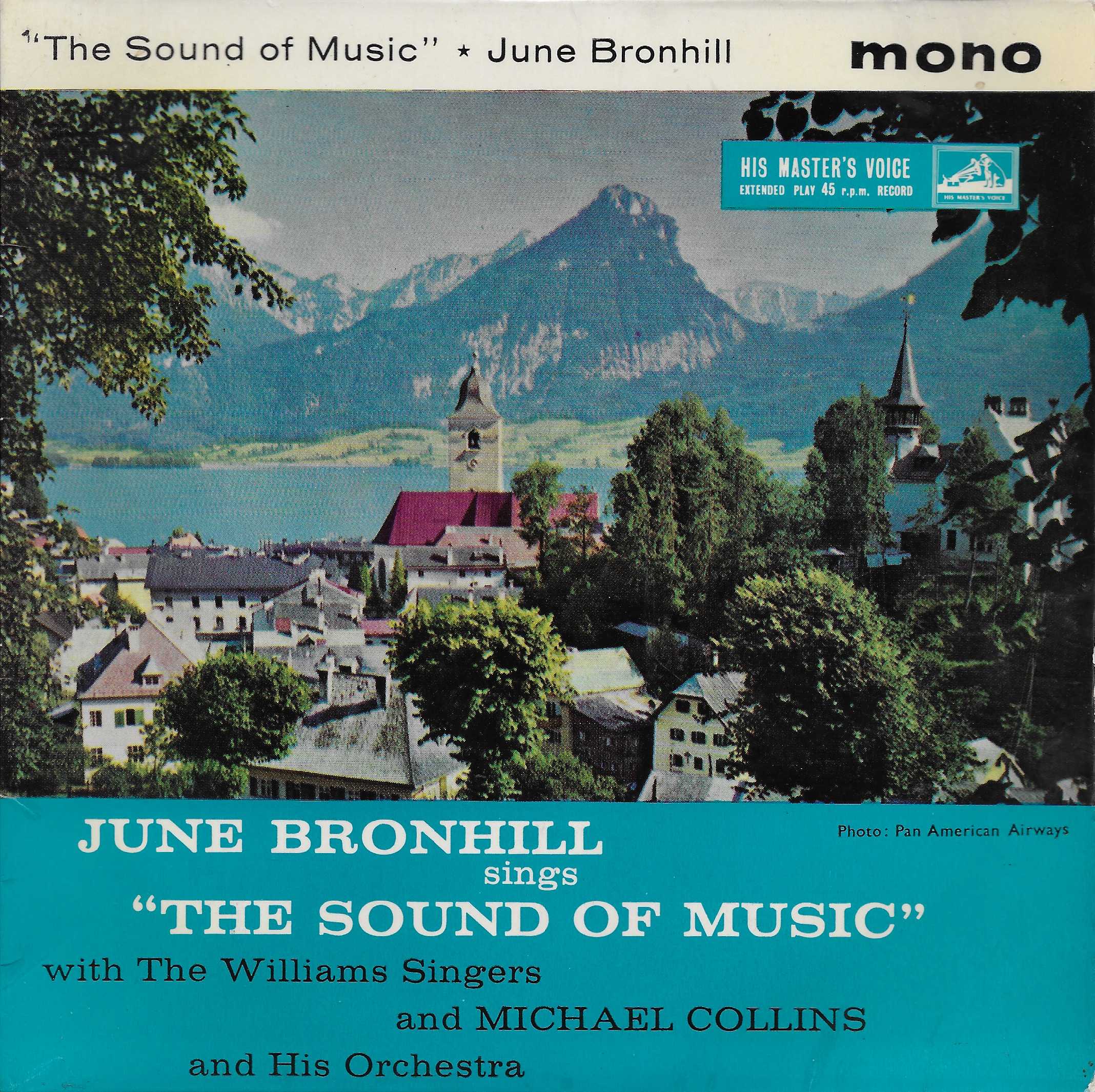 Picture of The sound of music by artist Rogers / Hammerstein II / June Bronhill with the Williams Singers and Michael Collins and his orchestra from ITV, Channel 4 and Channel 5 singles library