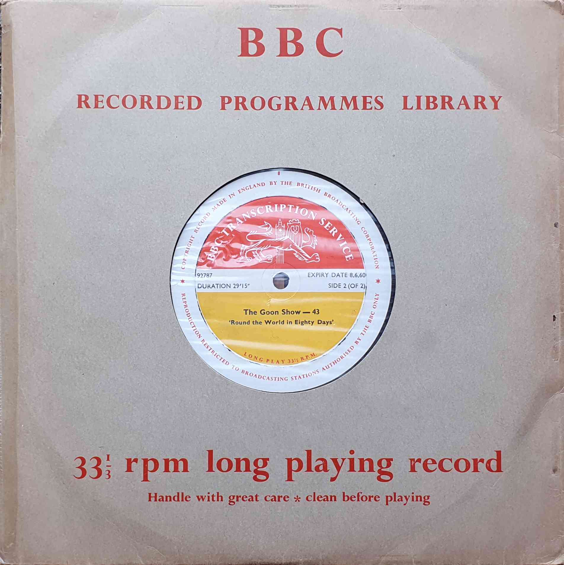 Picture of 92787 The Goon Show - 43 / 44 (Side 2 of 2) by artist Unknown from the BBC records and Tapes library