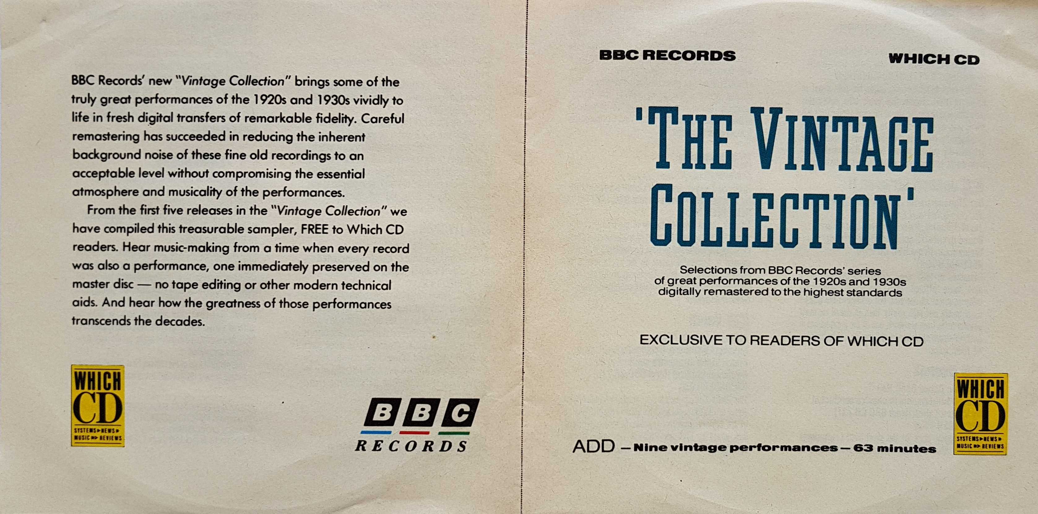 Picture of The vintage collection by artist Various from the BBC cds - Records and Tapes library