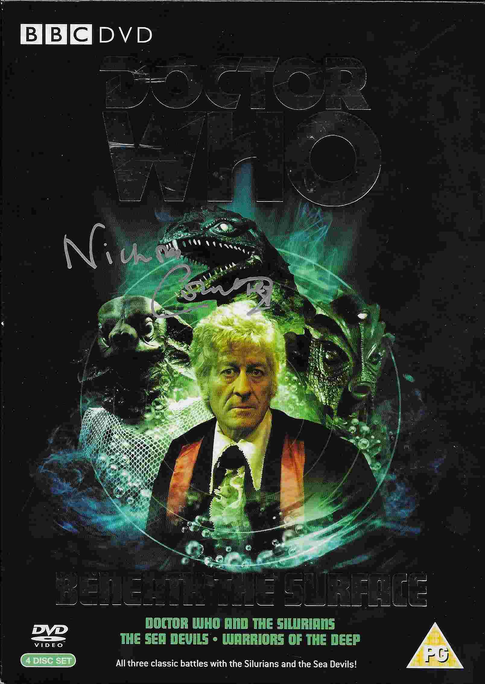 Picture of BBCDVD 2438 Doctor Who - Beneath the surface (Autographed by Nicholas Courtney) by artist Malcolm Hulke / Johnny Byrne from the BBC dvds - Records and Tapes library