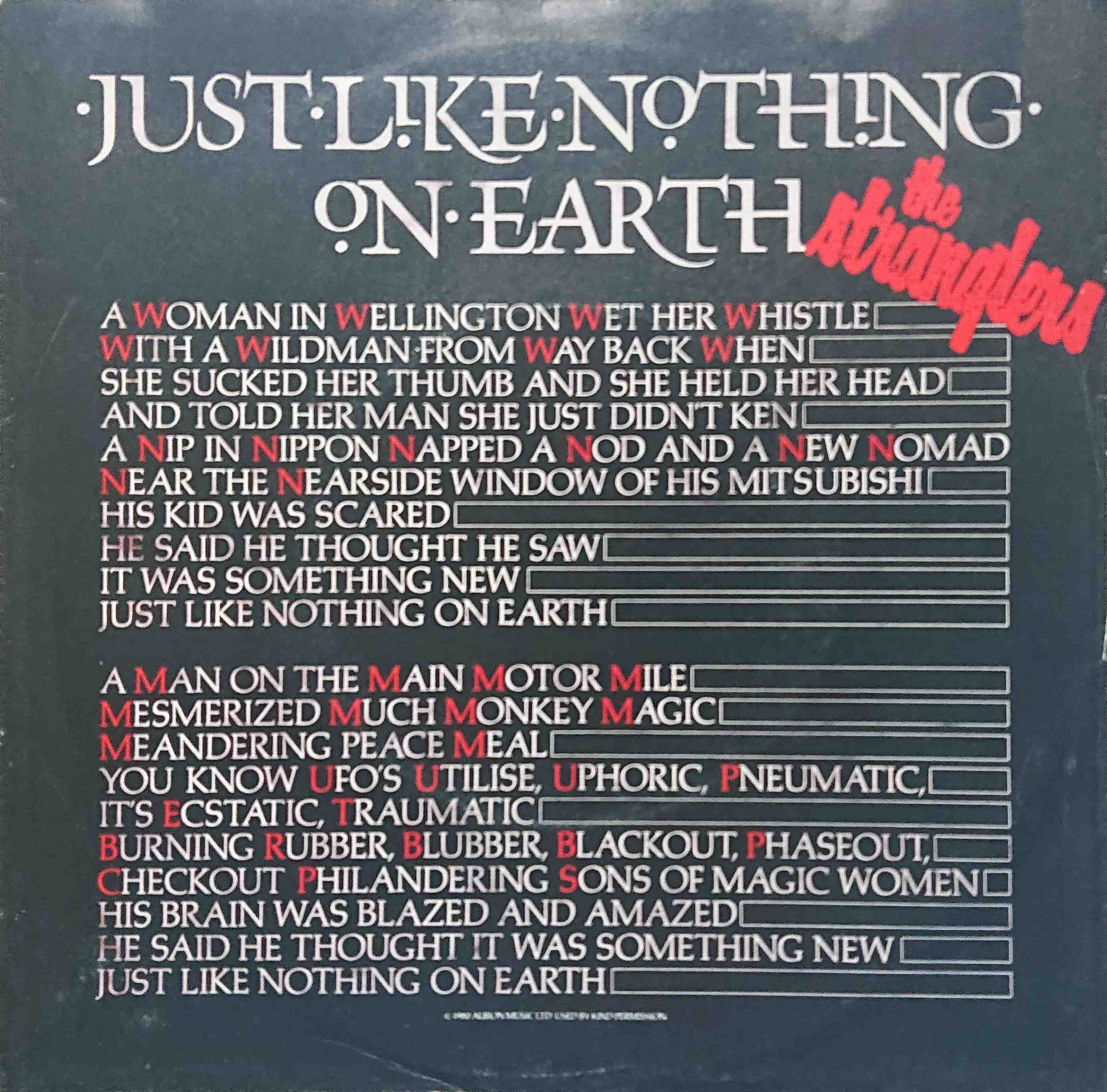 Picture of Just like nothing on Earth by artist The Stranglers from The Stranglers singles