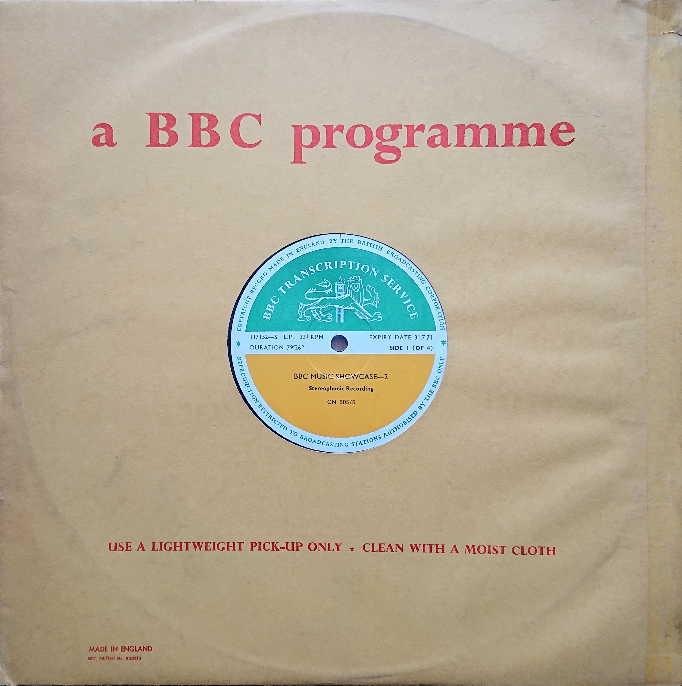Picture of CN 505 S 03 BBC music showcase - 2 (Sides 1 & 3) by artist Various from the BBC records and Tapes library