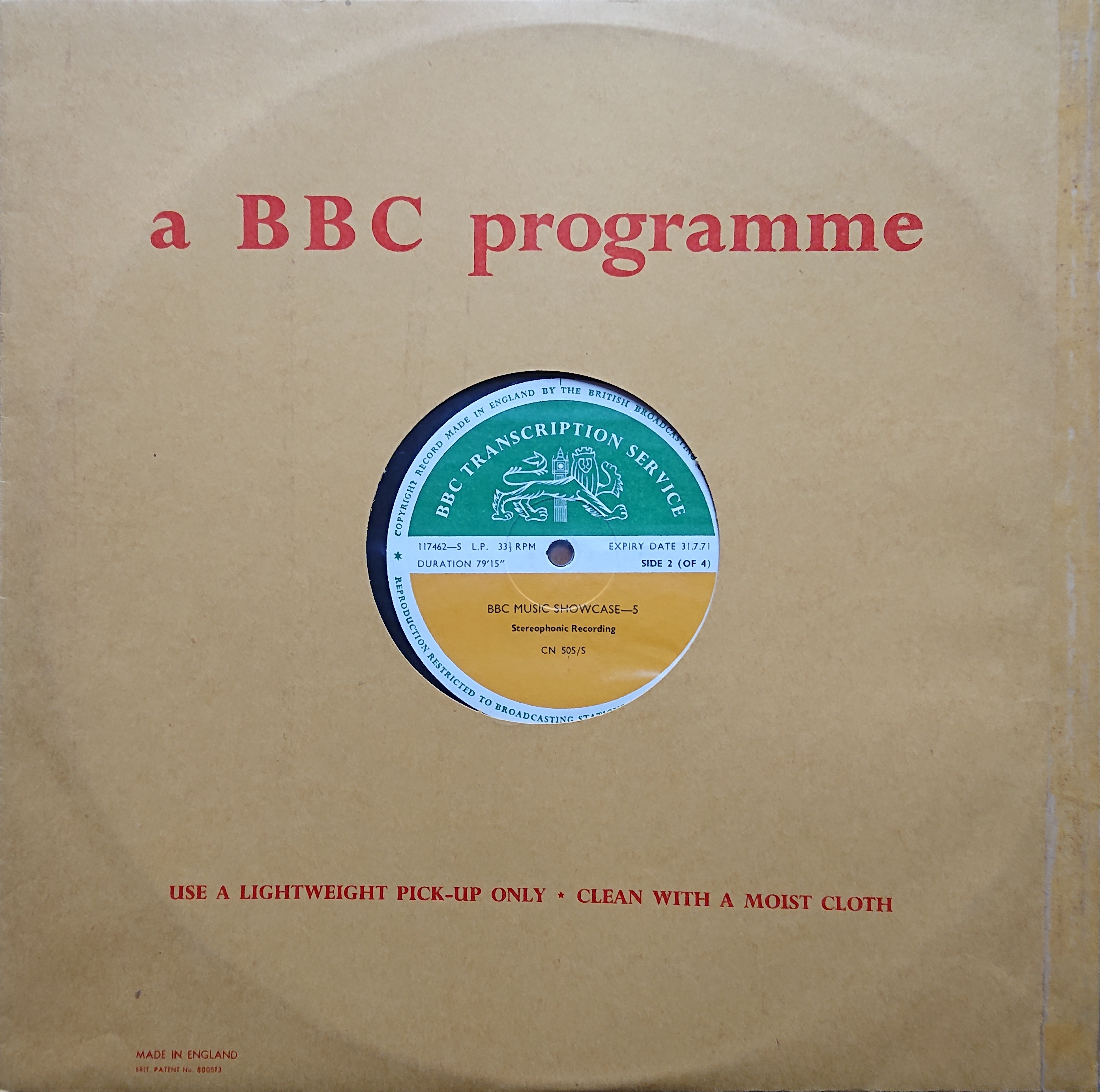 Picture of CN 505 S 10 BBC music showcase - 5 (Sides 2 & 4) by artist Various from the BBC albums - Records and Tapes library