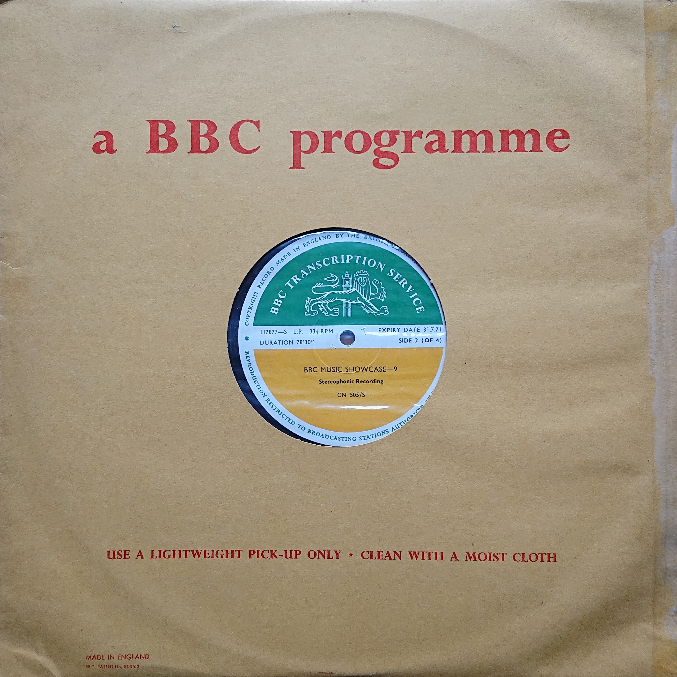 Picture of CN 505 S 18 BBC music showcase - 9 (Sides 2 & 4) by artist Various from the BBC albums - Records and Tapes library