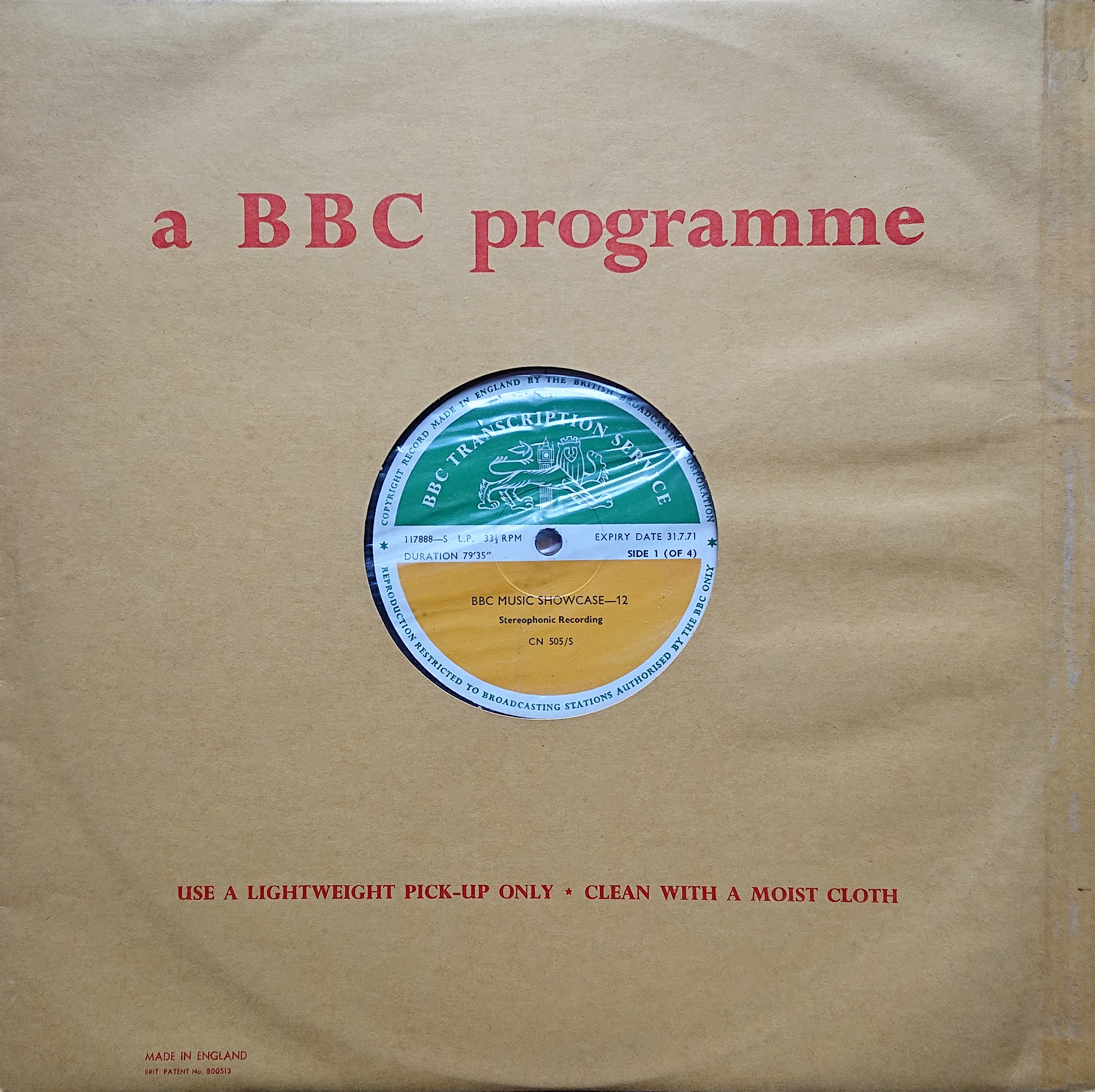 Picture of CN 505 S 23 BBC music showcase - 12 (Sides 1 & 3) by artist Various from the BBC albums - Records and Tapes library