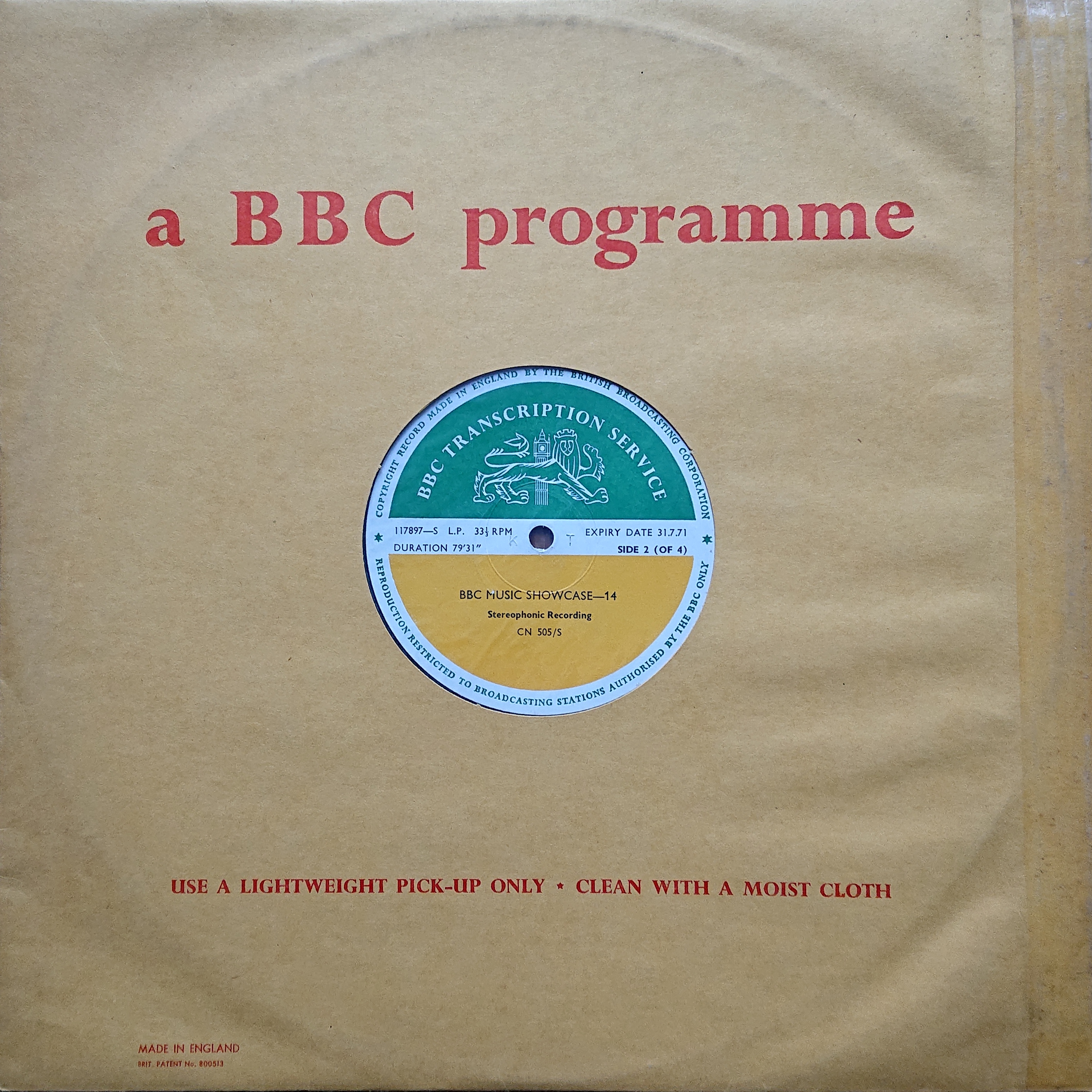 Picture of CN 505 S 28 BBC music showcase - 14 (Sides 2 & 4) by artist Various from the BBC albums - Records and Tapes library