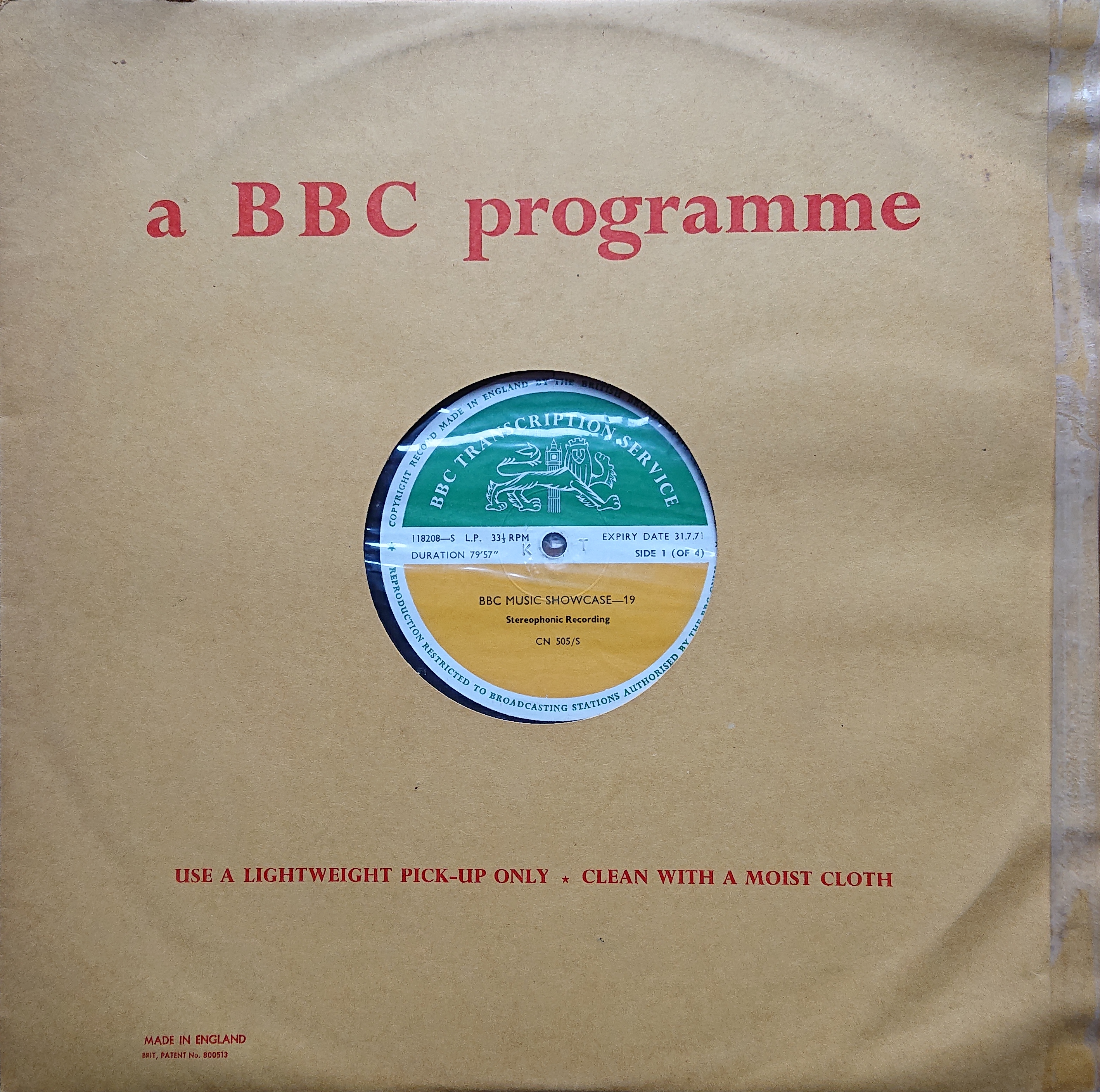 Picture of CN 505 S 37 BBC music showcase - 19 (Sides 1 & 3) by artist Various from the BBC albums - Records and Tapes library