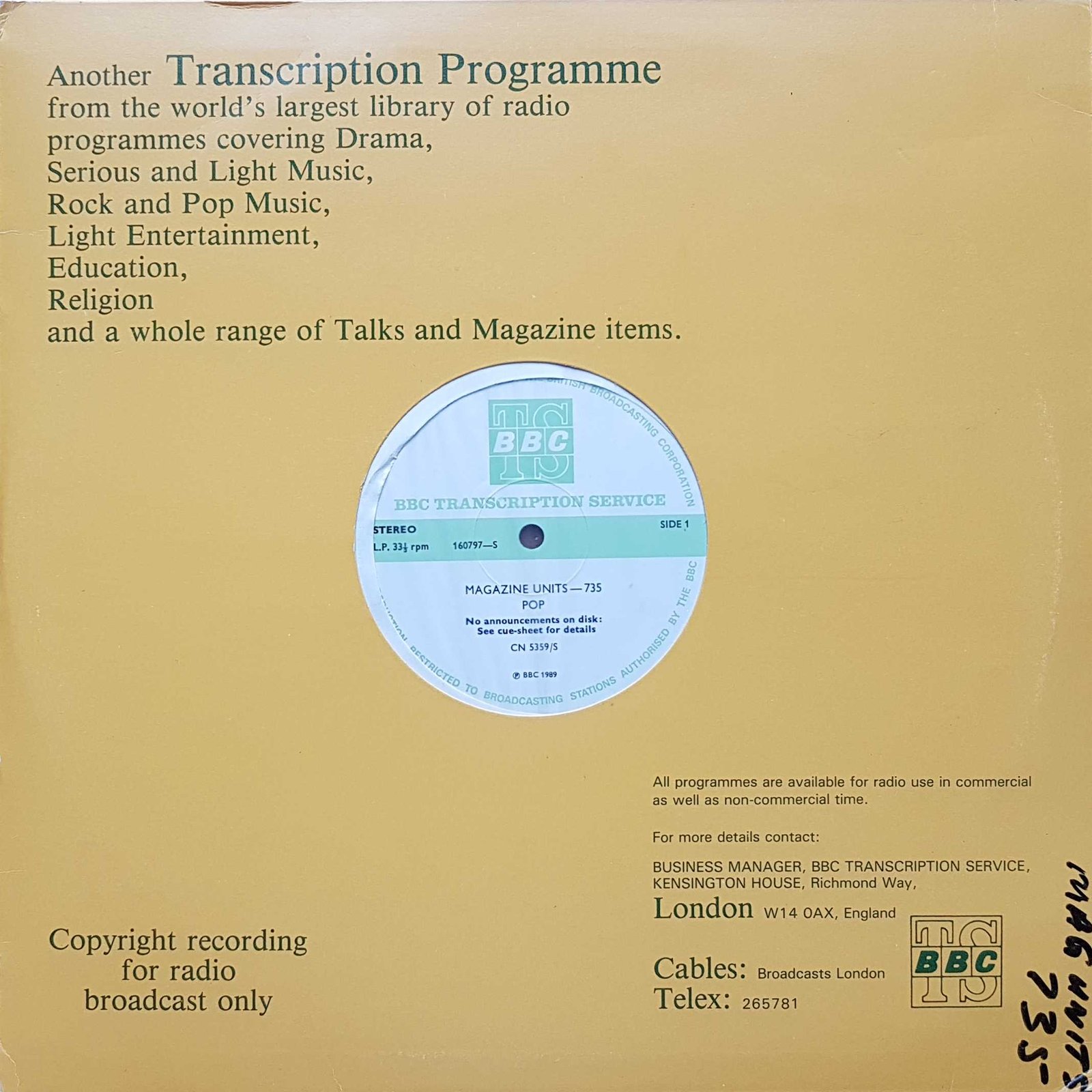 Front cover of CN 5359 S