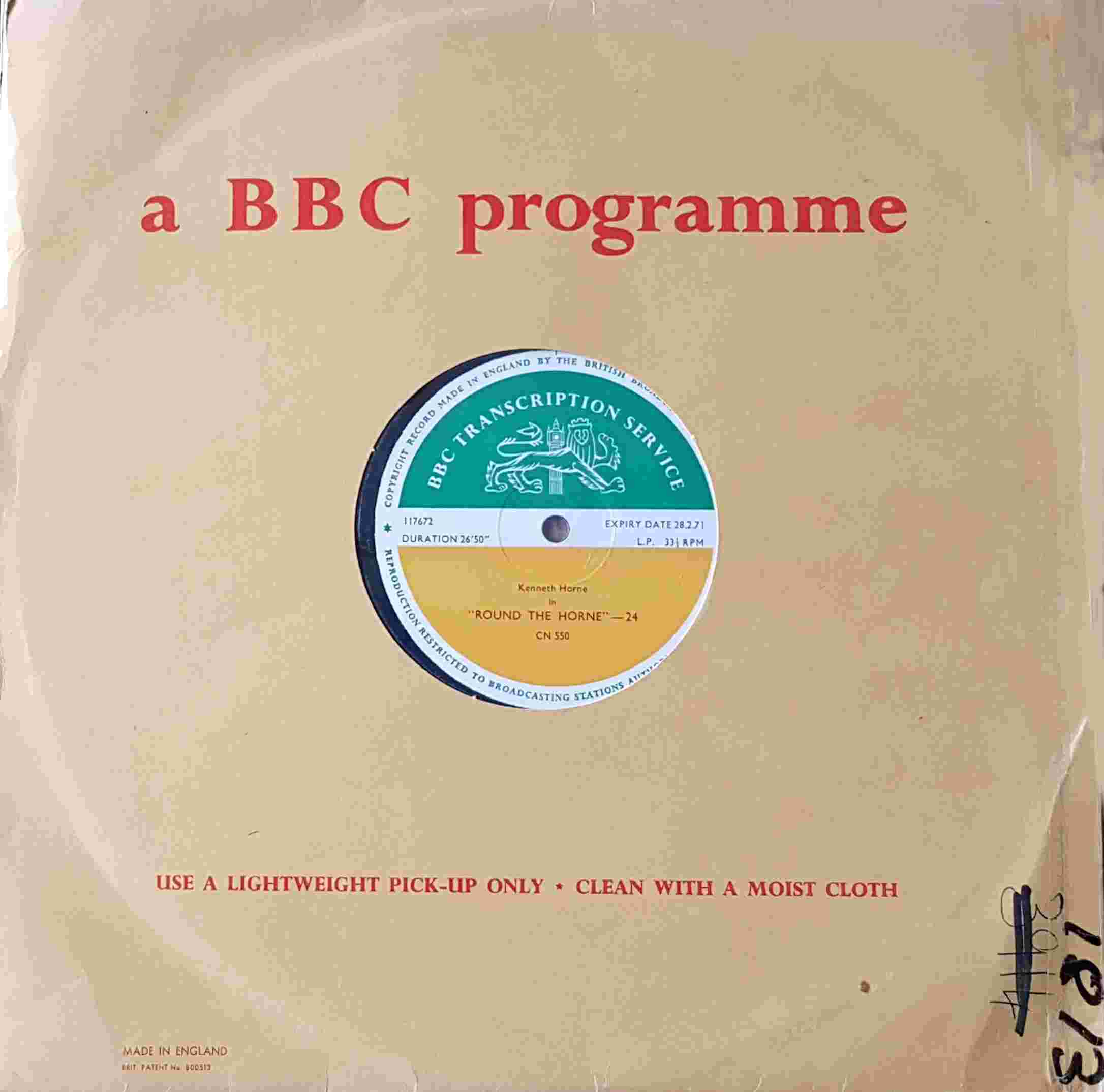 Picture of CN 550 13 Round the Horne - 24 & 25 by artist Kenneth Horne from the BBC records and Tapes library