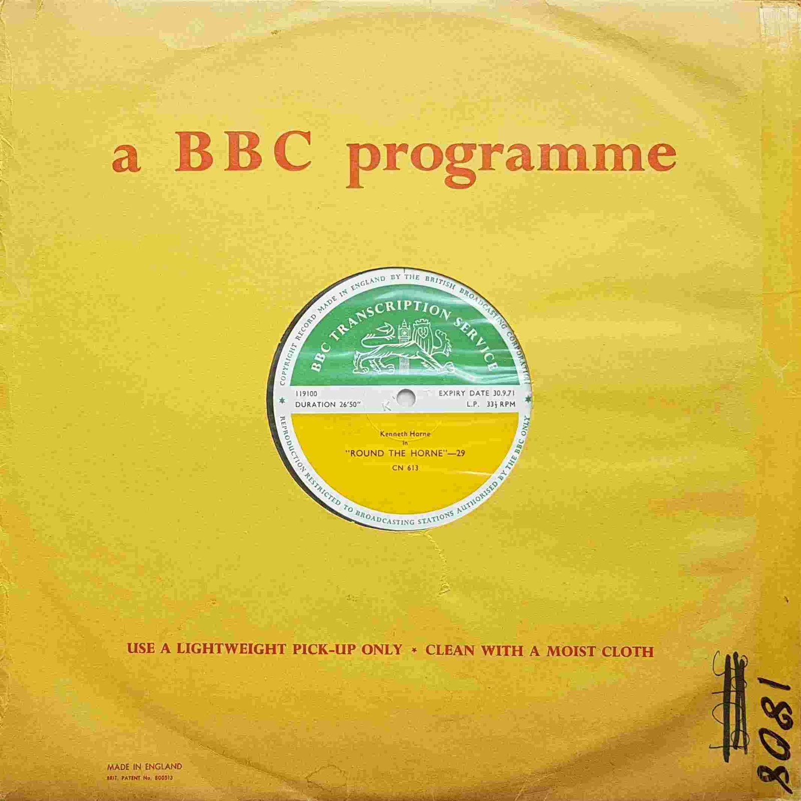 CN 613 15 Round the Horne - 29 & 30 Kenneth Horne from the BBC albums - Records and Tapes library Picture of CN 613 15 Round the Horne - 29 & 30 by artist Kenneth Horne from the BBC albums - Records and Tapes library