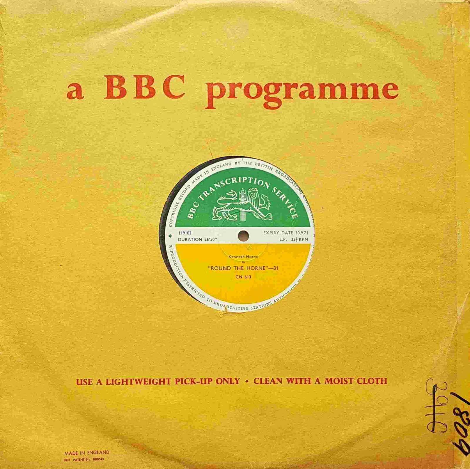CN 613 16 Round the Horne - 31 & 32 Kenneth Horne from the BBC albums - Records and Tapes library Picture of CN 613 16 Round the Horne - 31 & 32 by artist Kenneth Horne from the BBC albums - Records and Tapes library