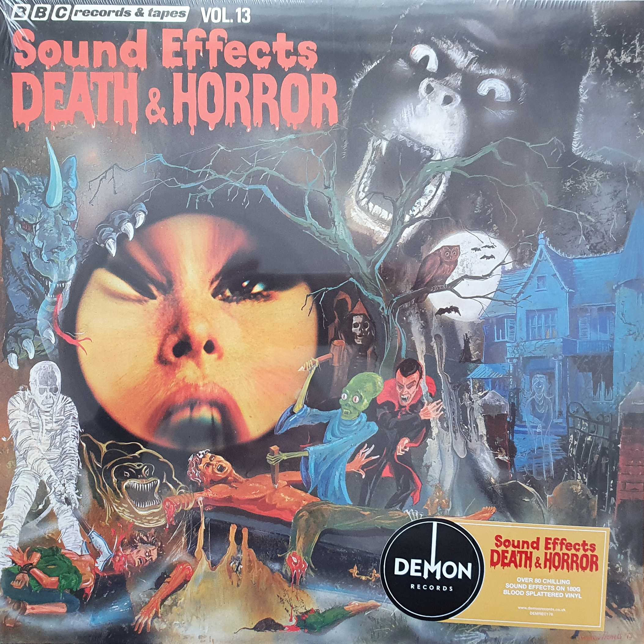 Picture of DEMREC 176 Sound effects - Death & horror ((Limited edition - Blood spotted vinyl) album by artist Various from the BBC records and Tapes library