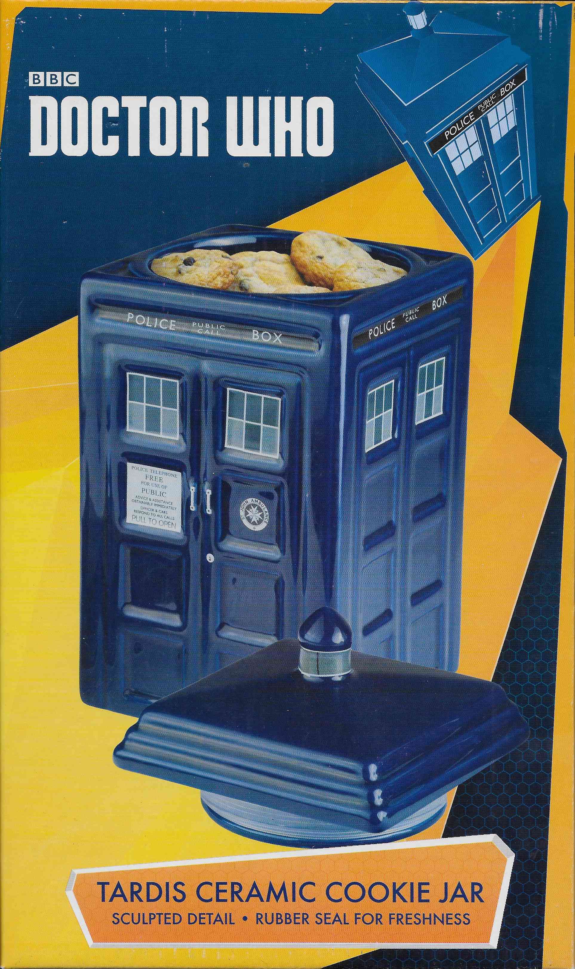 Picture of DW-TCCJ Doctor Who - TARDIS ceramic cookie jar by artist Unknown from the BBC records and Tapes library
