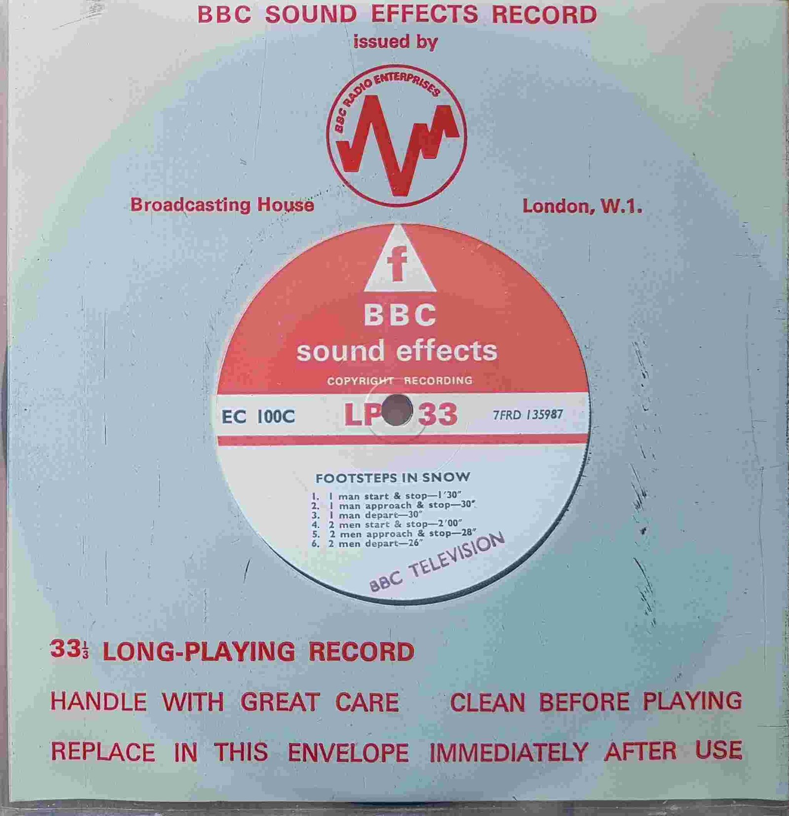 Picture of Footsteps in snow by artist Not registered from the BBC singles - Records and Tapes library