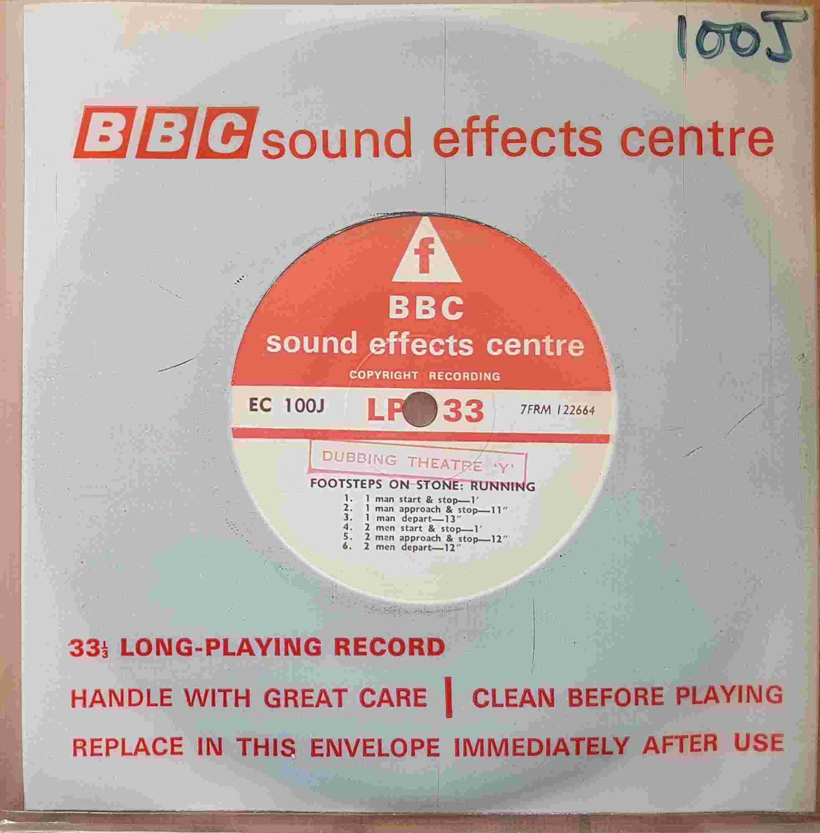 EC 100J Footsteps on stone: Running Not registered from the BBC singles - Records and Tapes library Picture of EC 100J Footsteps on stone: Running by artist Not registered from the BBC singles - Records and Tapes library
