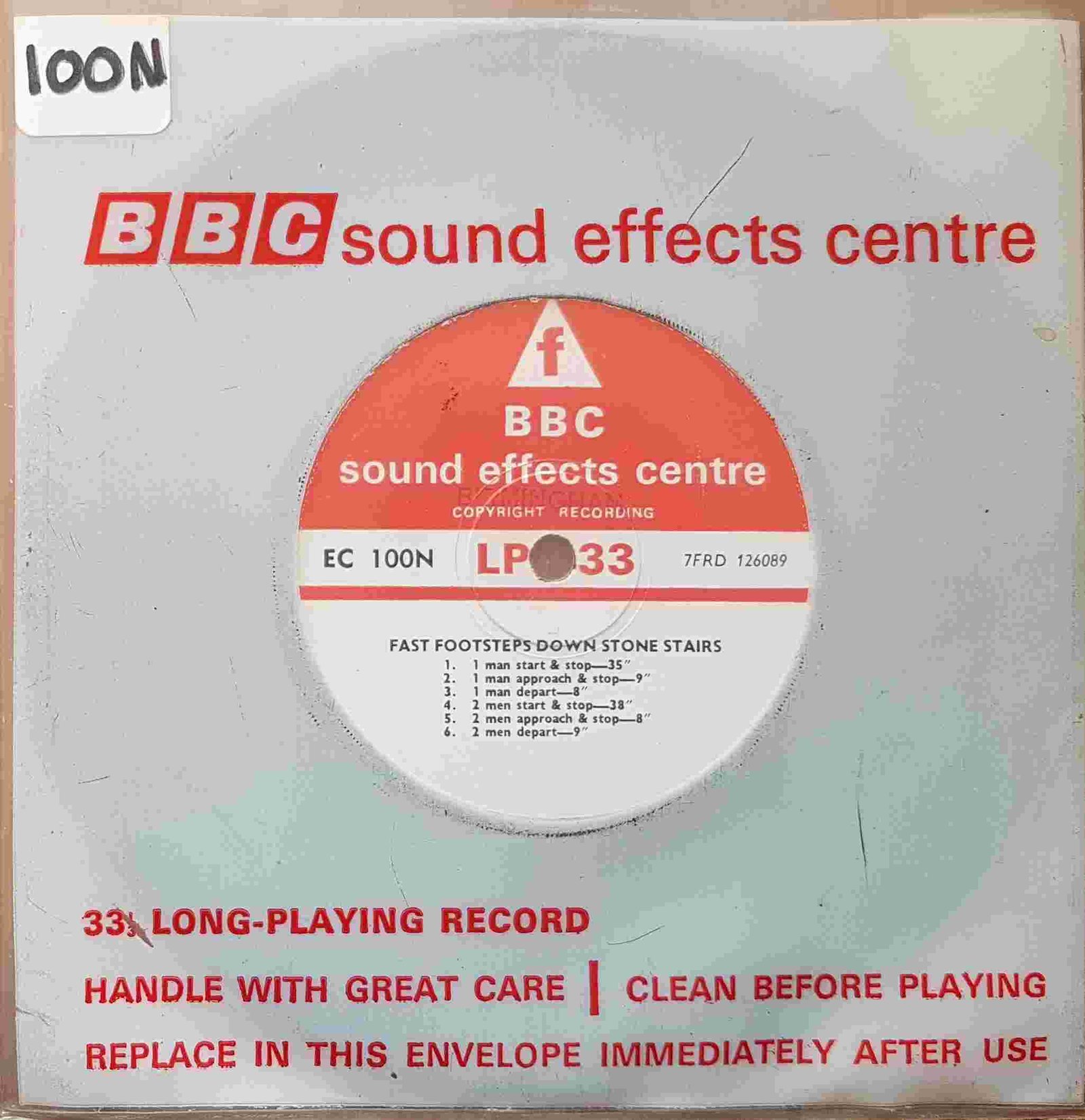 EC 100N Fast footsteps down stone stairs Not registered from the BBC singles - Records and Tapes library Picture of EC 100N Fast footsteps down stone stairs by artist Not registered from the BBC singles - Records and Tapes library