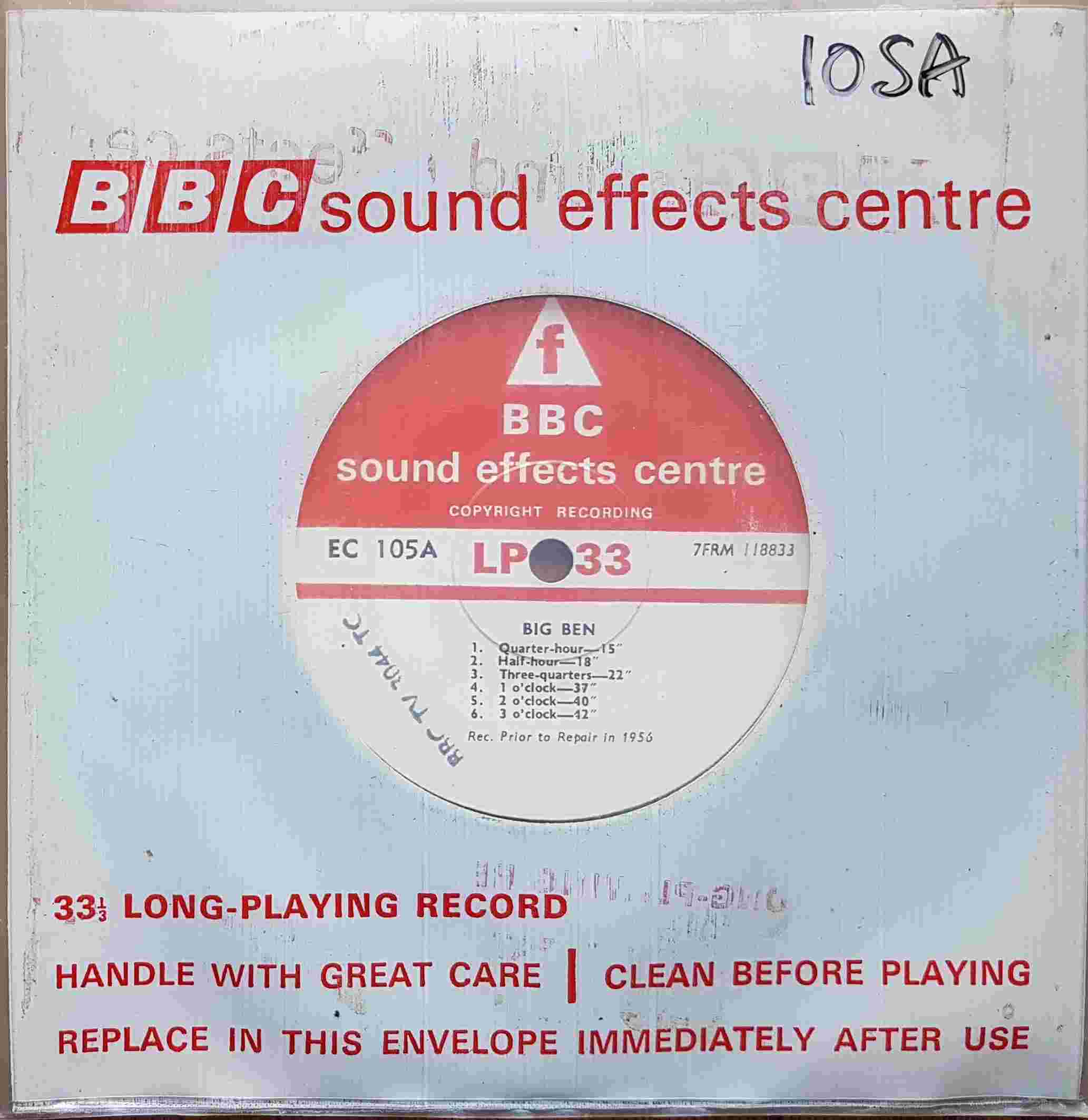 Picture of EC 105A Big Ben by artist Not registered from the BBC singles - Records and Tapes library