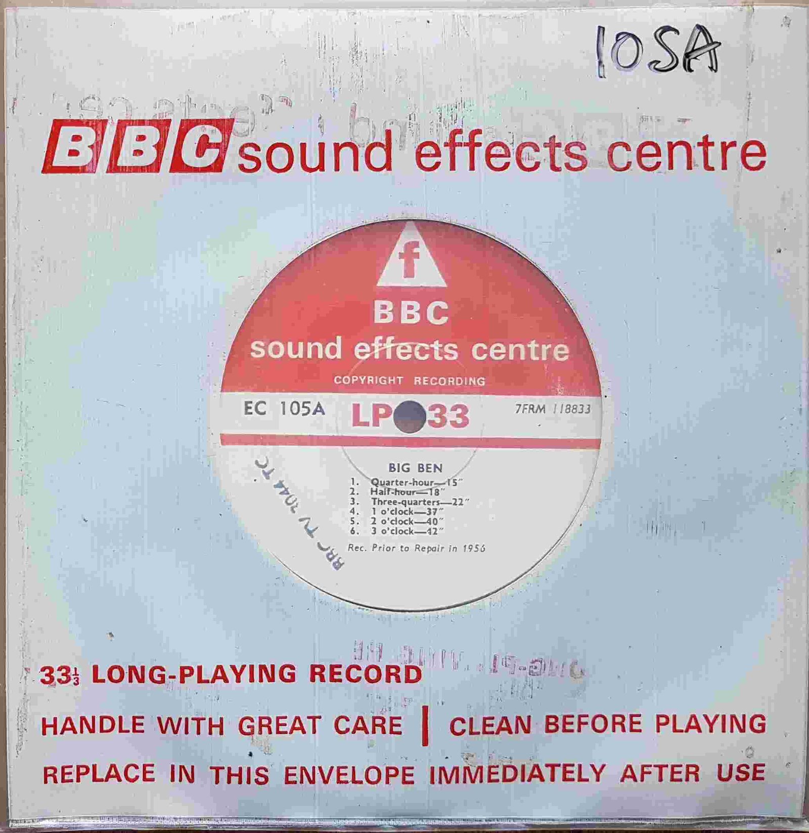EC 105A Big Ben Not registered from the BBC singles - Records and Tapes library Picture of EC 105A Big Ben by artist Not registered from the BBC singles - Records and Tapes library