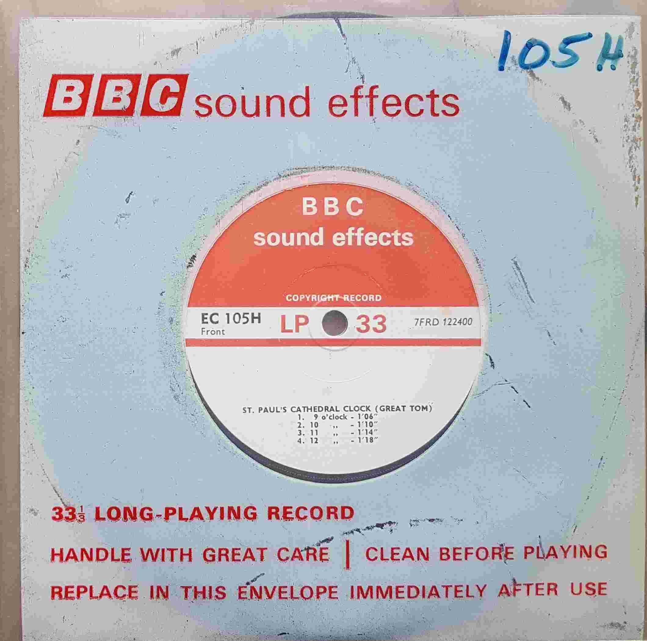 Picture of EC 105H St.Paul's Cathedral clock (Great Tom) by artist Not registered from the BBC singles - Records and Tapes library