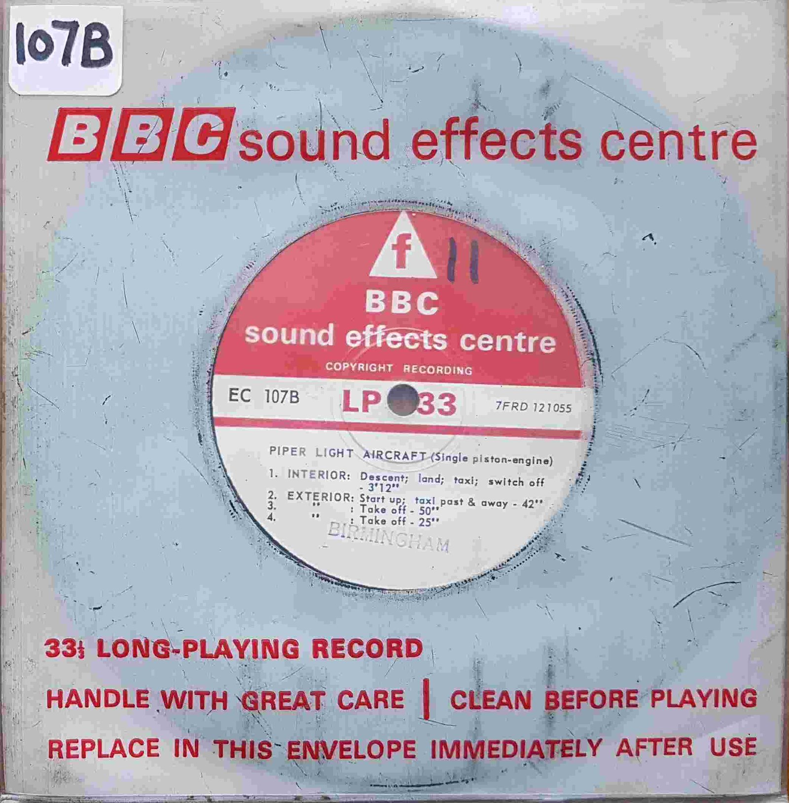 EC 107B Piper light aircraft (Single piston-engine) Not registered from the BBC singles - Records and Tapes library Picture of EC 107B Piper light aircraft (Single piston-engine) by artist Not registered from the BBC singles - Records and Tapes library