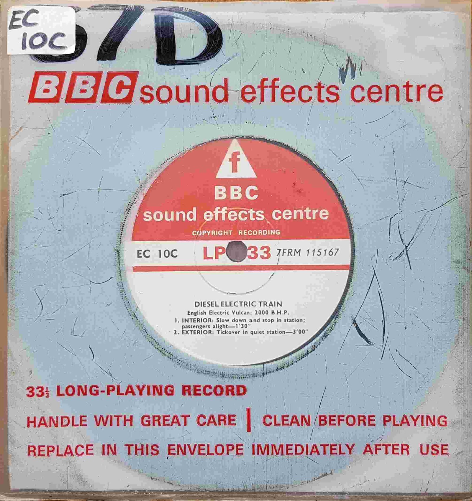 EC 10C Diesel electric train English Electric Vulcan 2000 B.H.P. Not registered from the BBC singles - Records and Tapes library Picture of EC 10C Diesel electric train English Electric Vulcan 2000 B.H.P. by artist Not registered from the BBC singles - Records and Tapes library