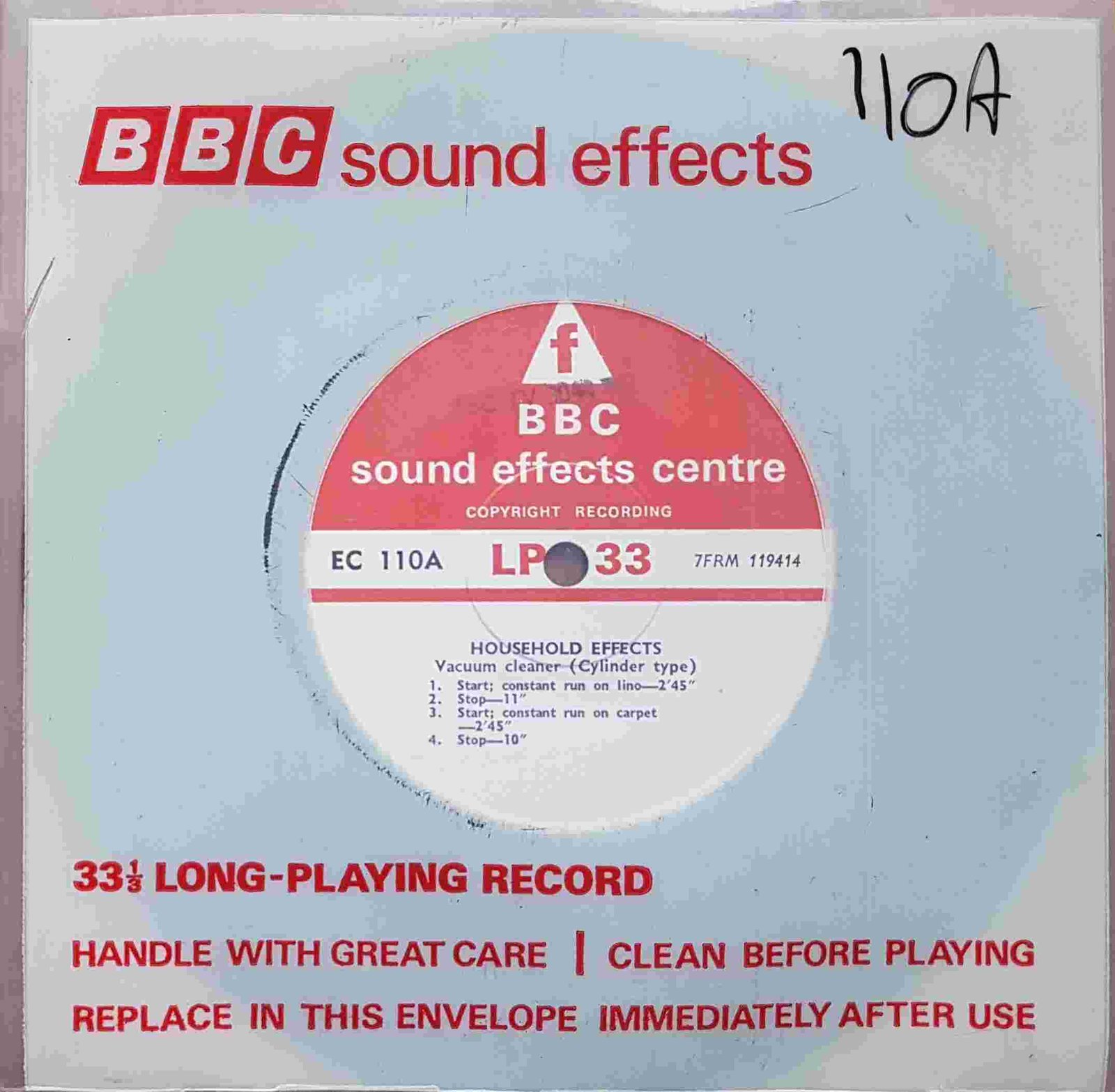 EC 110A Household effects Not registered from the BBC singles - Records and Tapes library Picture of EC 110A Household effects by artist Not registered from the BBC singles - Records and Tapes library