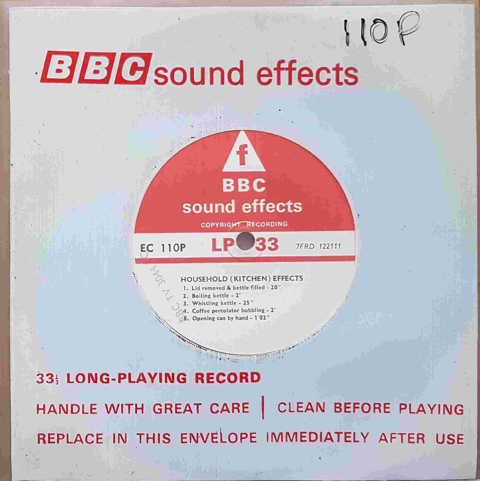 EC 110P Household (Kitchen) effects Not registered from the BBC singles - Records and Tapes library Picture of EC 110P Household (Kitchen) effects by artist Not registered from the BBC singles - Records and Tapes library