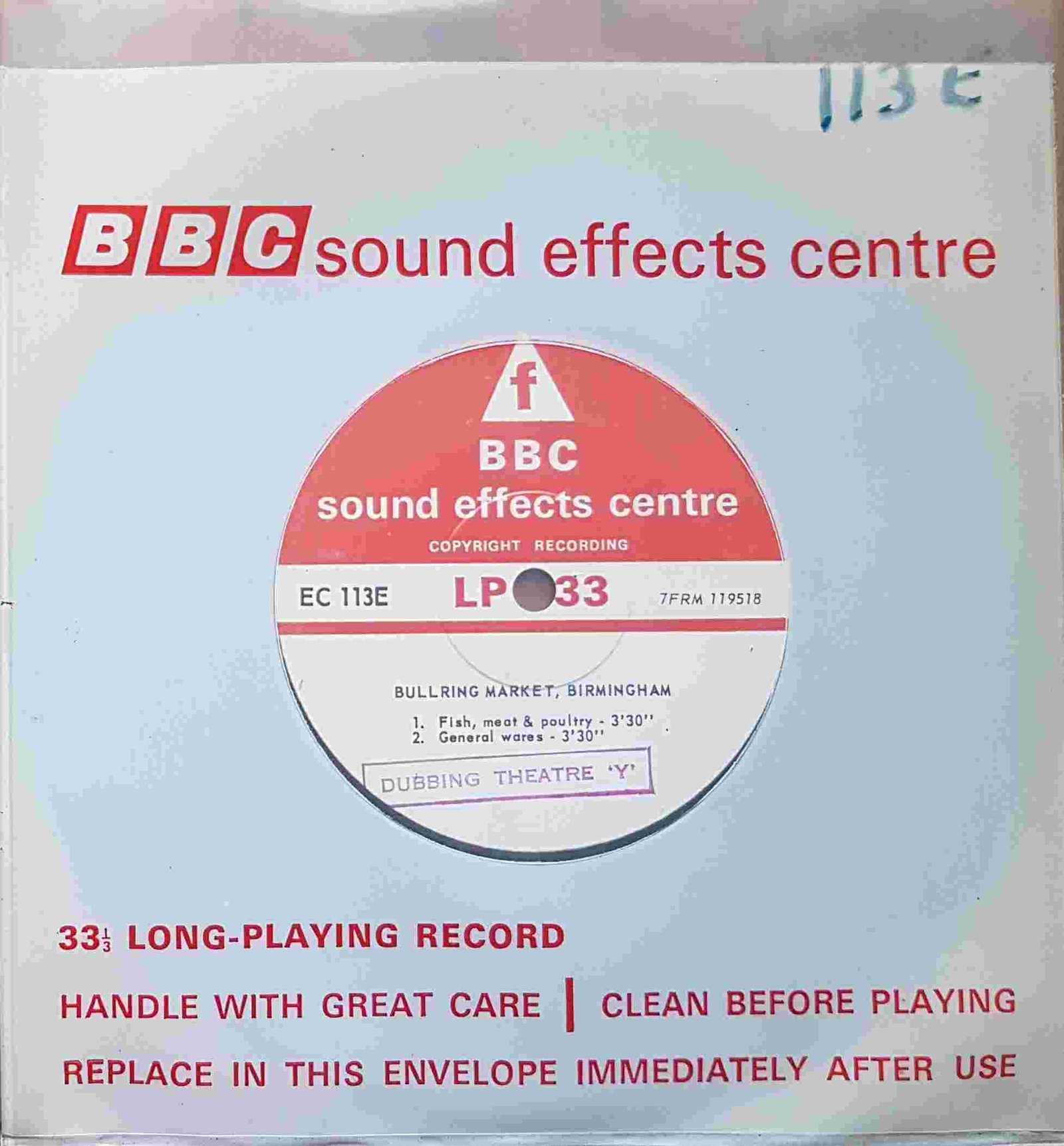 EC 113E Bullring market, Birmingham Not registered from the BBC singles - Records and Tapes library Picture of EC 113E Bullring market, Birmingham by artist Not registered from the BBC singles - Records and Tapes library