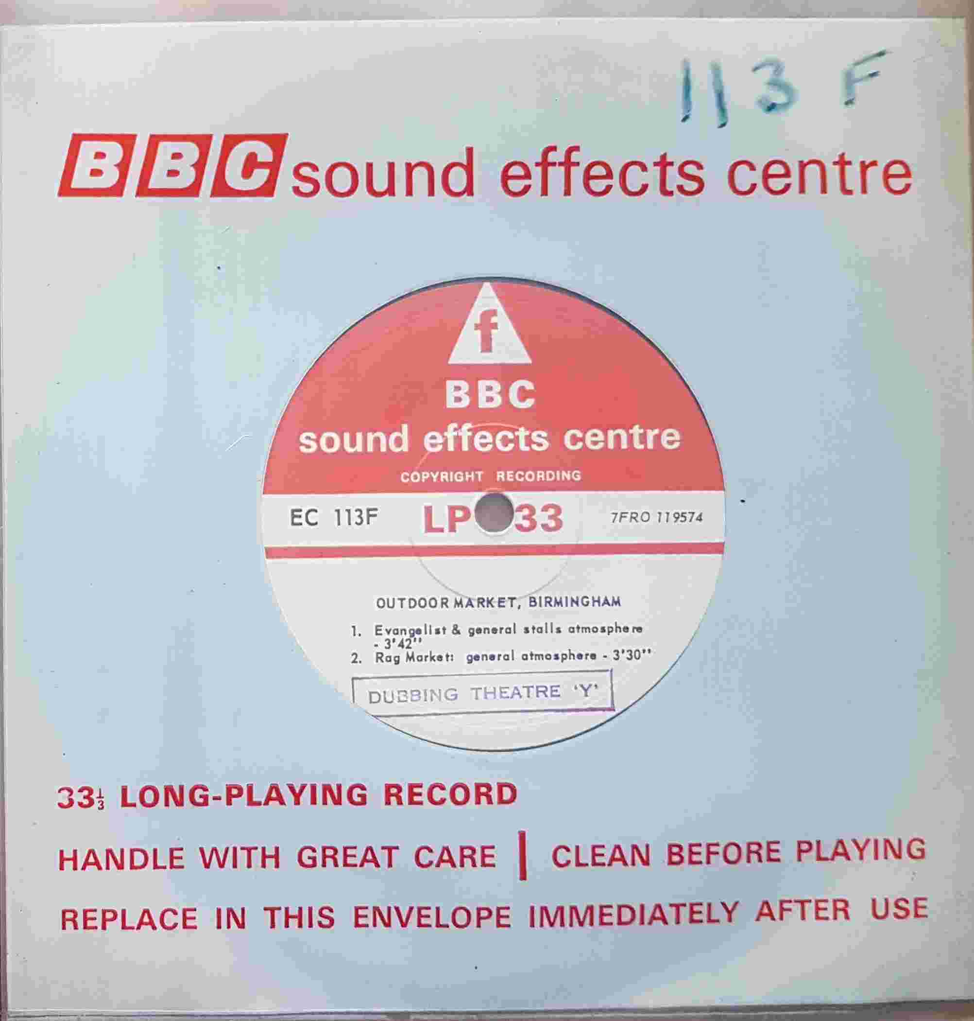 Picture of EC 113F Birmingham shopping centre and market by artist Not registered from the BBC singles - Records and Tapes library