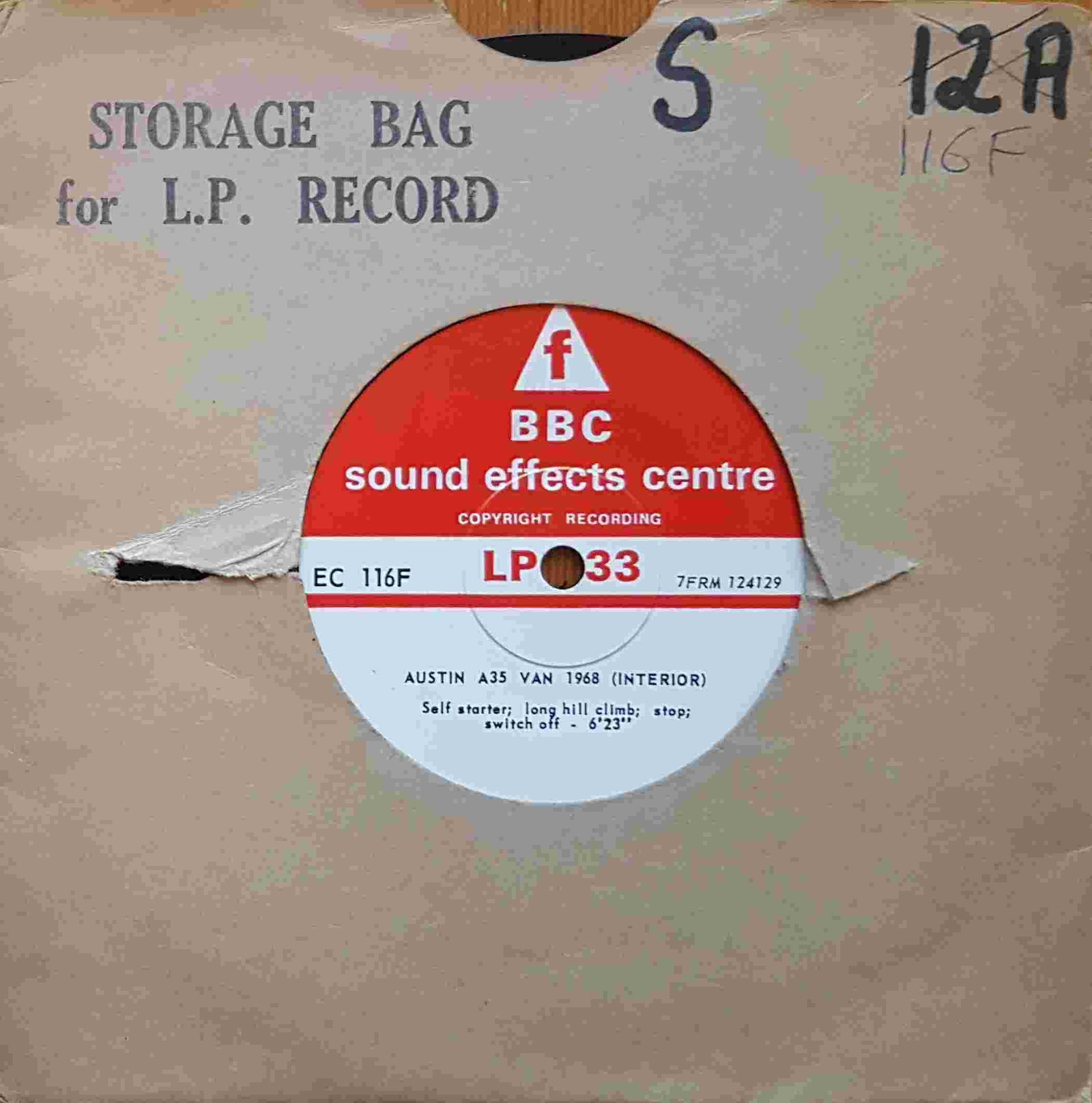 EC 116F Austin A35 van 1968 (Interior) Not registered from the BBC singles - Records and Tapes library Picture of EC 116F Austin A35 van 1968 (Interior) by artist Not registered from the BBC singles - Records and Tapes library
