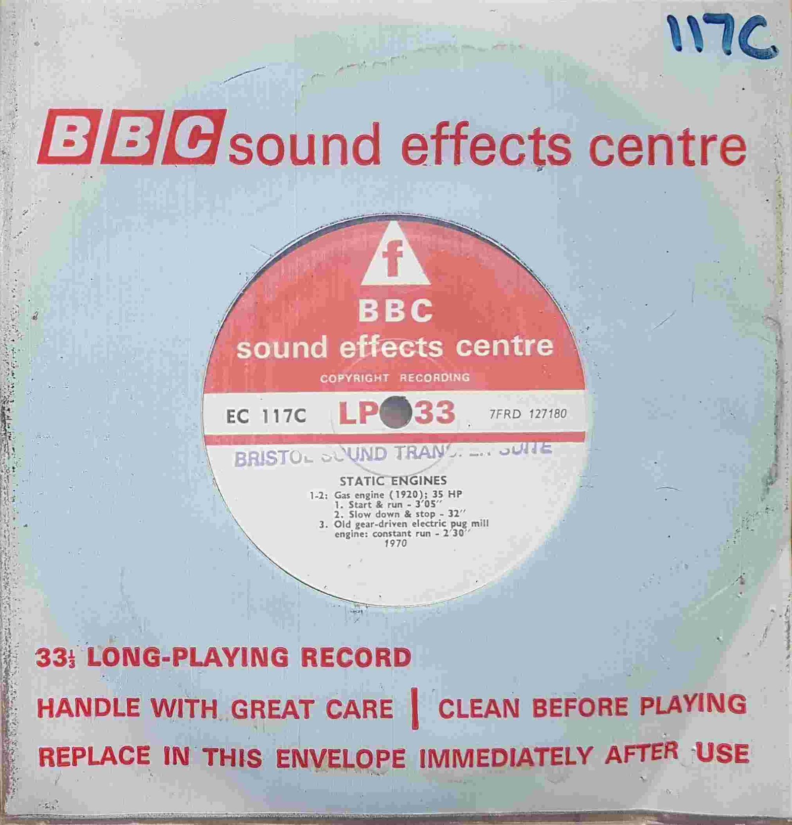 EC 117C Static engines Not registered from the BBC singles - Records and Tapes library Picture of EC 117C Static engines by artist Not registered from the BBC singles - Records and Tapes library