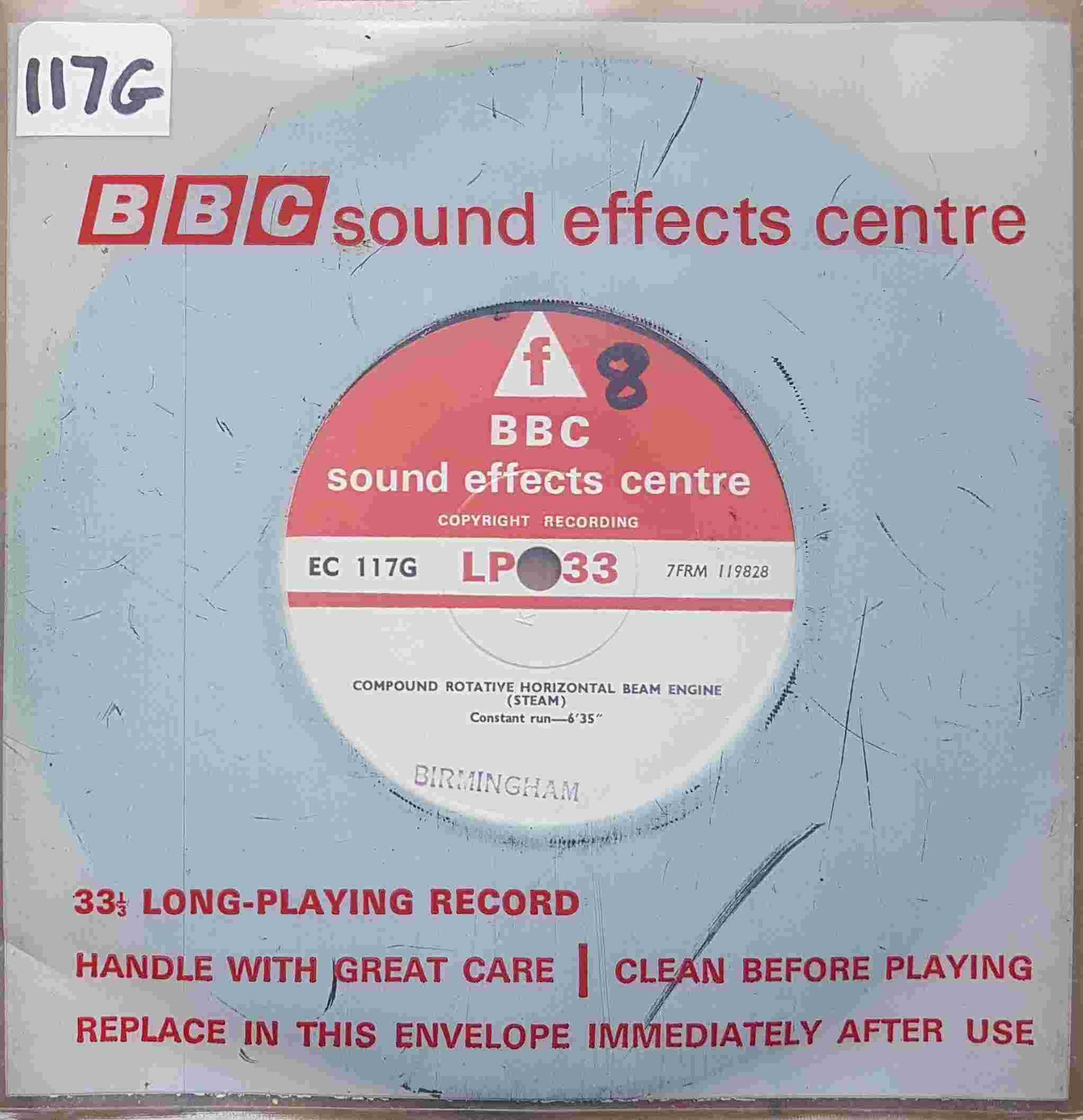 EC 117G Compound rotative beam engine (Steam) Not registered from the BBC singles - Records and Tapes library Picture of EC 117G Compound rotative beam engine (Steam) by artist Not registered from the BBC singles - Records and Tapes library