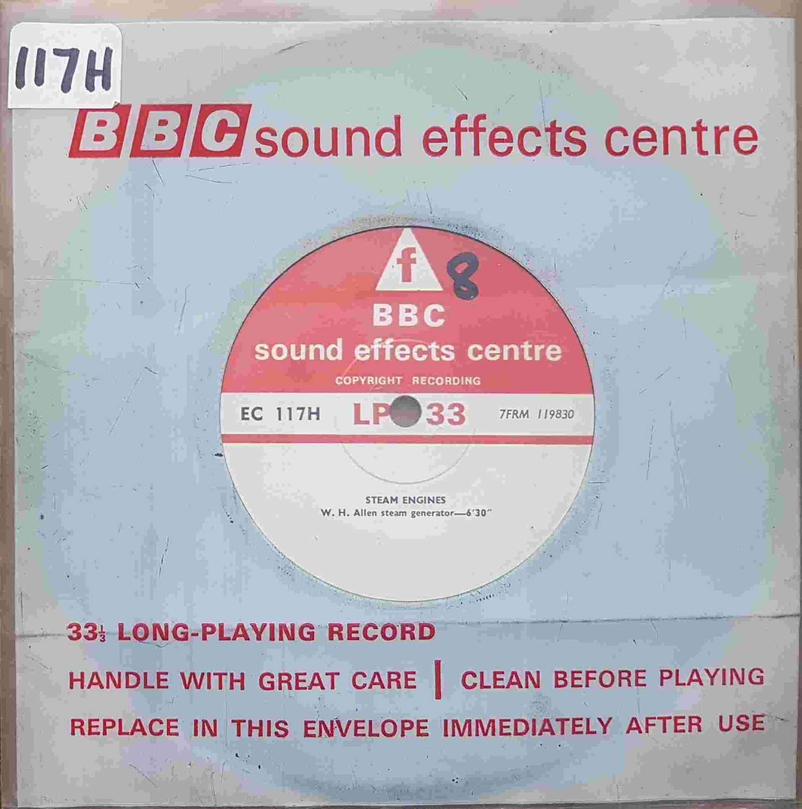 EC 117H Steam engines - W. H. Allen steam generator Not registered from the BBC singles - Records and Tapes library Picture of EC 117H Steam engines - W. H. Allen steam generator by artist Not registered from the BBC singles - Records and Tapes library