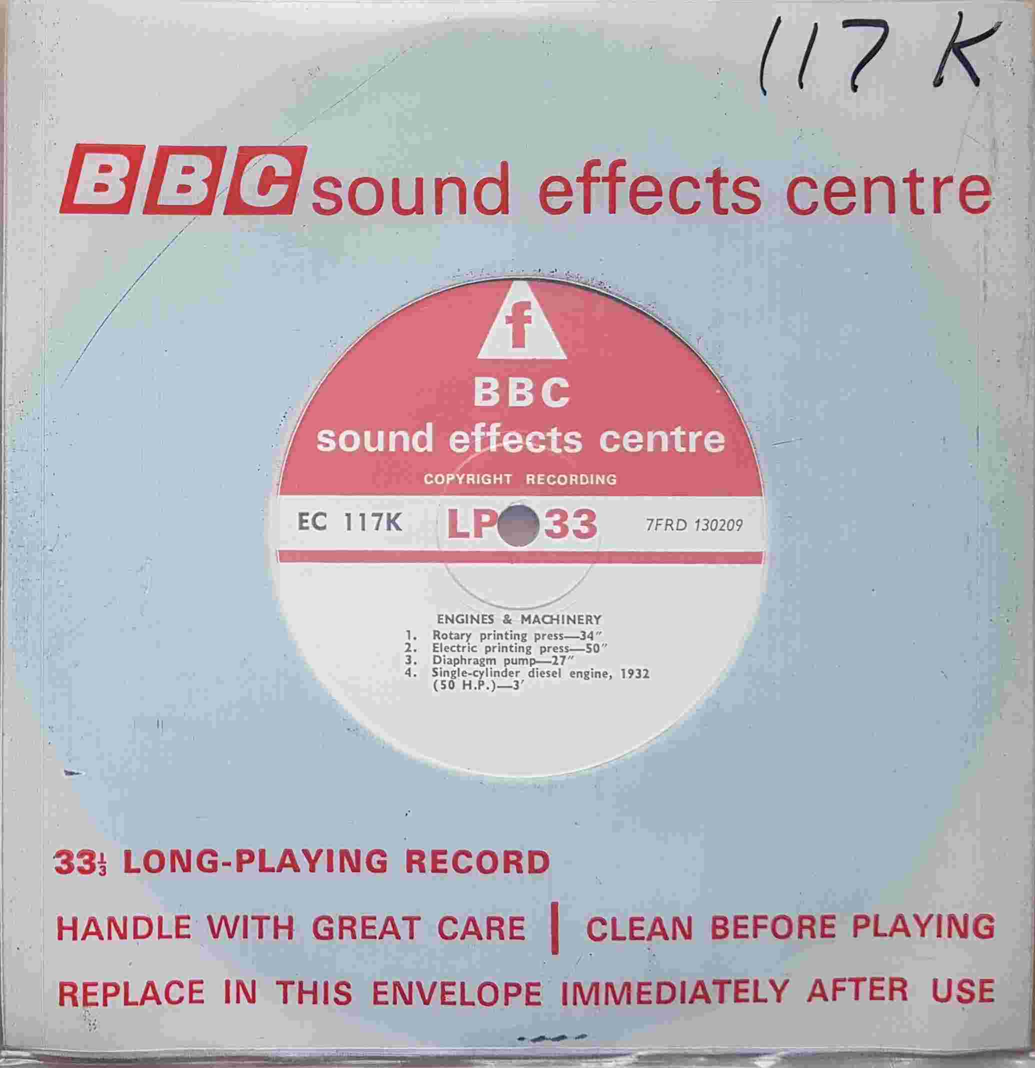 Picture of EC 117K Engines & machinery by artist Not registered from the BBC singles - Records and Tapes library