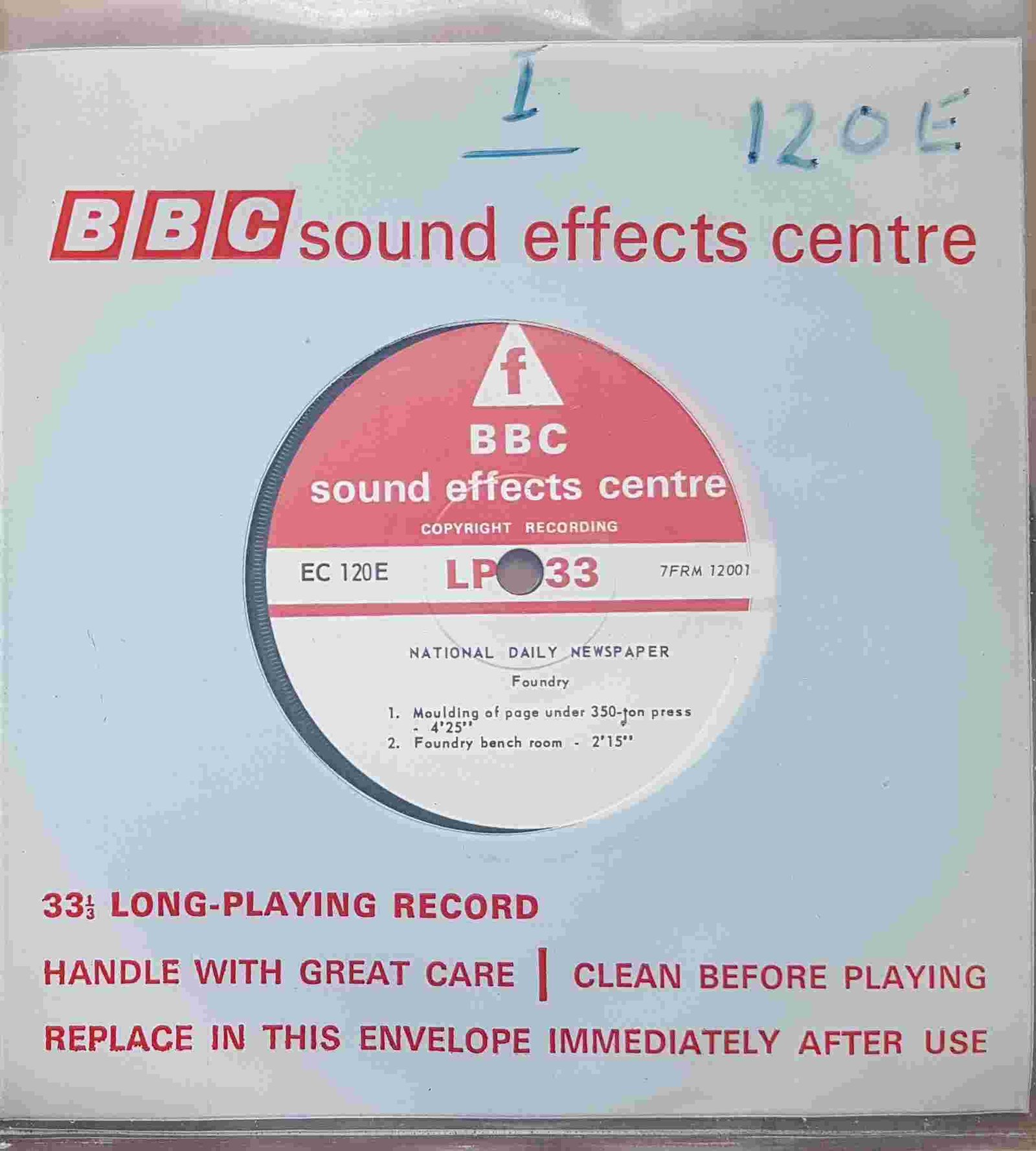 EC 120E National daily newspaper Not registered from the BBC singles - Records and Tapes library Picture of EC 120E National daily newspaper by artist Not registered from the BBC singles - Records and Tapes library