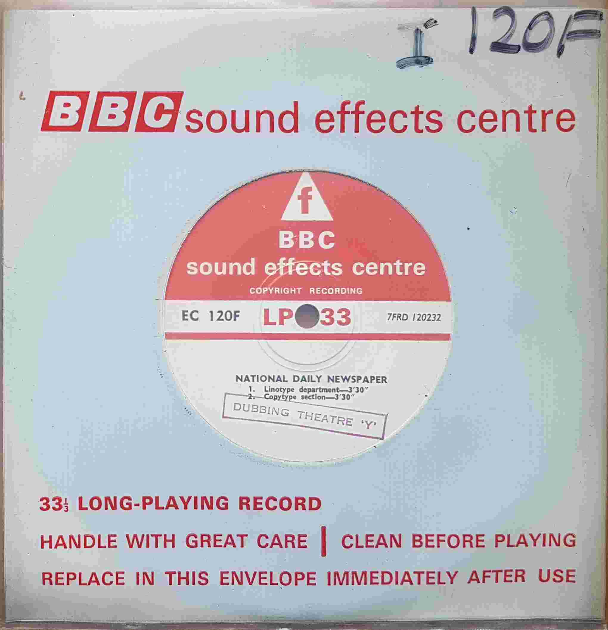 Picture of EC 120F National daily newspaper by artist Not registered from the BBC singles - Records and Tapes library