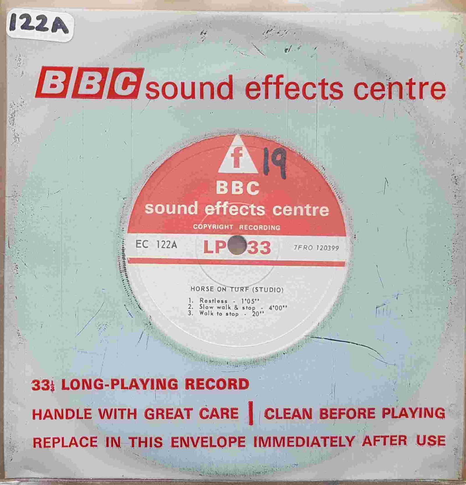 EC 122A Horse on turf (Studio) Not registered from the BBC singles - Records and Tapes library Picture of EC 122A Horse on turf (Studio) by artist Not registered from the BBC singles - Records and Tapes library