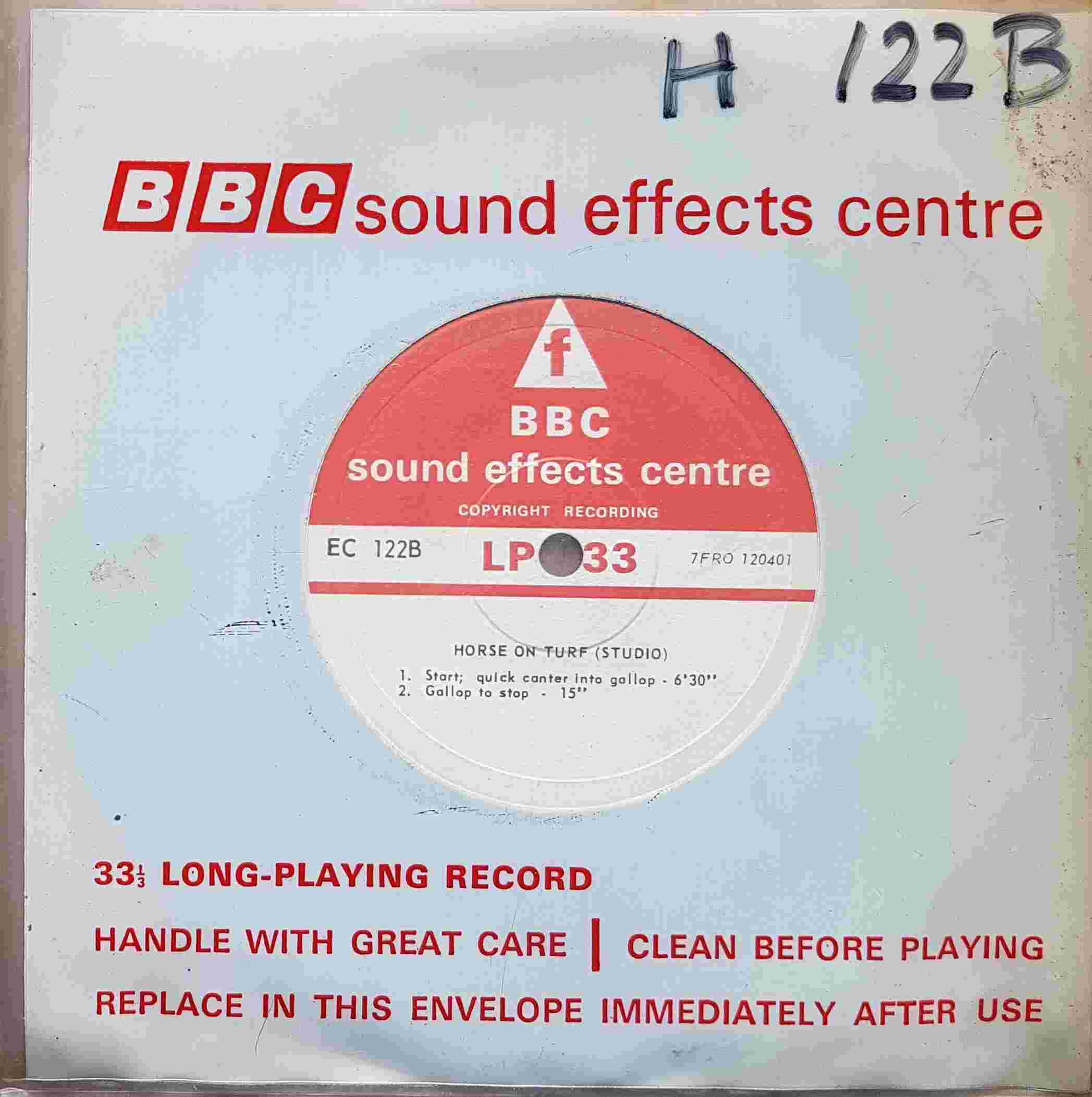 Picture of EC 122B Horse on turf (Studio) / 2 horses on turf (Studio) by artist Not registered from the BBC singles - Records and Tapes library